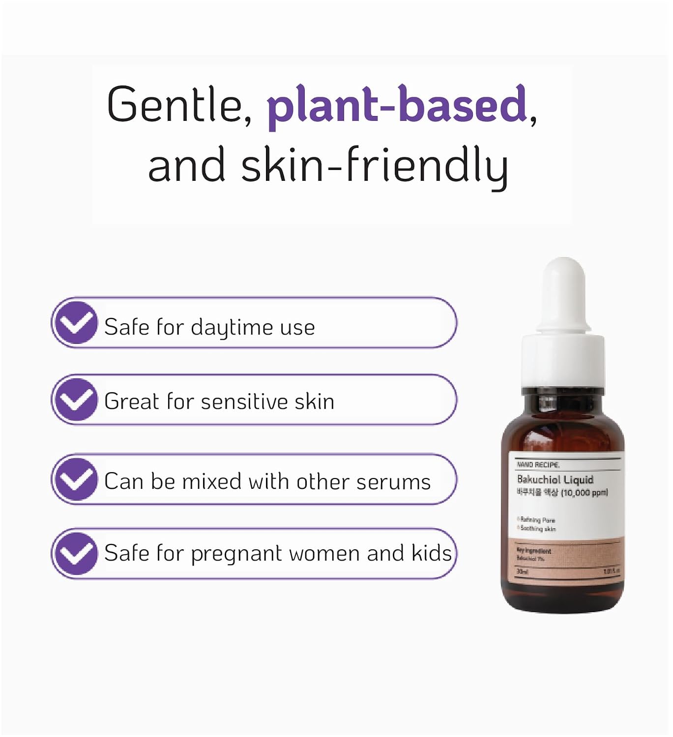NANO RECETE BAKUCHIOL COREANO 10,000 PPM MEZCLA CONCENTRADA 2 GOTAS EN TU RUTINA DE CUIDADO DE LA PIEL RETINOL ALTERNATIVO - 6