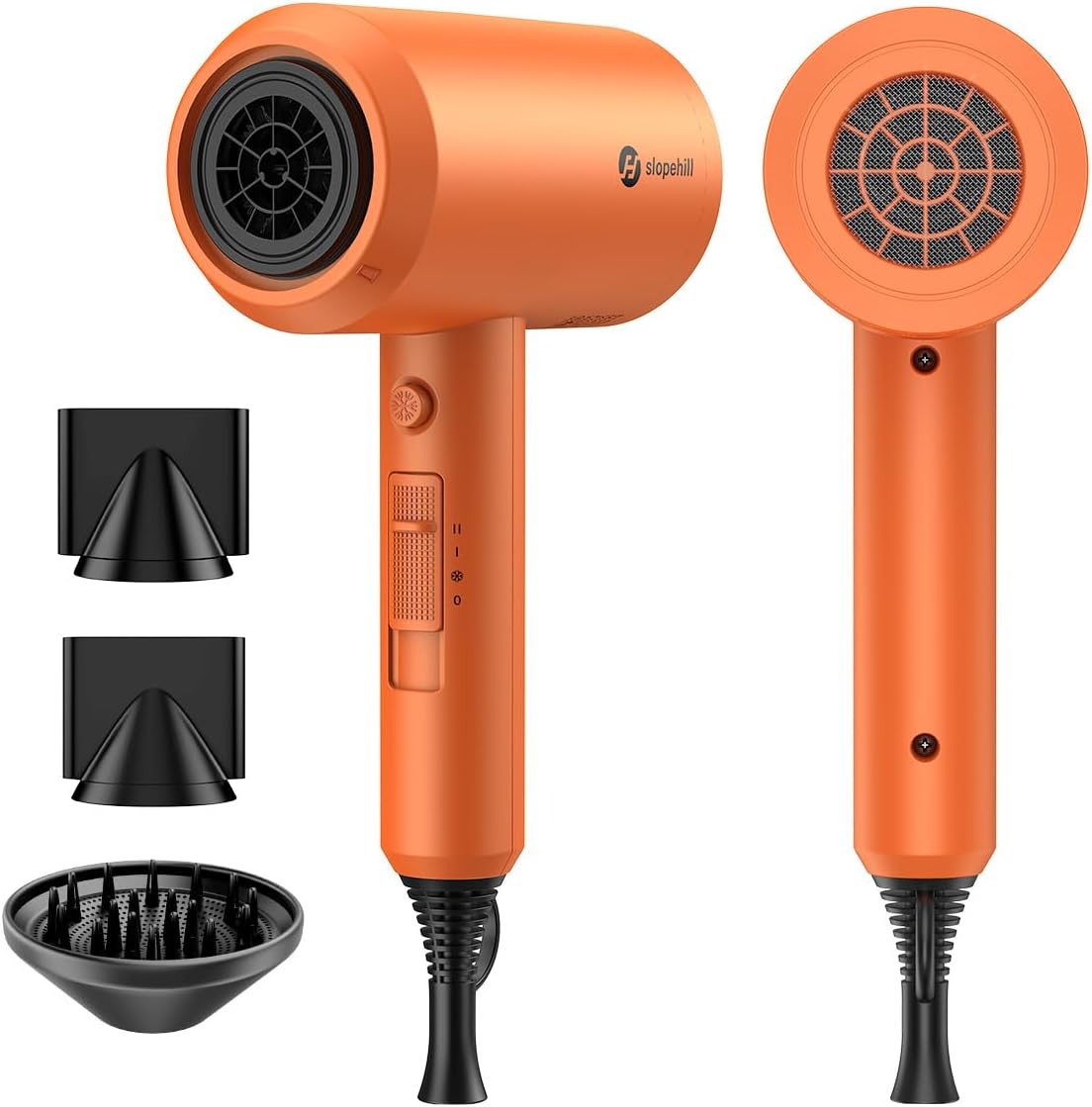 SECADOR DE PELO IÓNICO PROFESIONAL SLOPEHILL, POTENTE SECADOR DE 1800 W DE SECADO RÁPIDO Y BAJO RUIDO CON 2 BOQUILLAS - 1