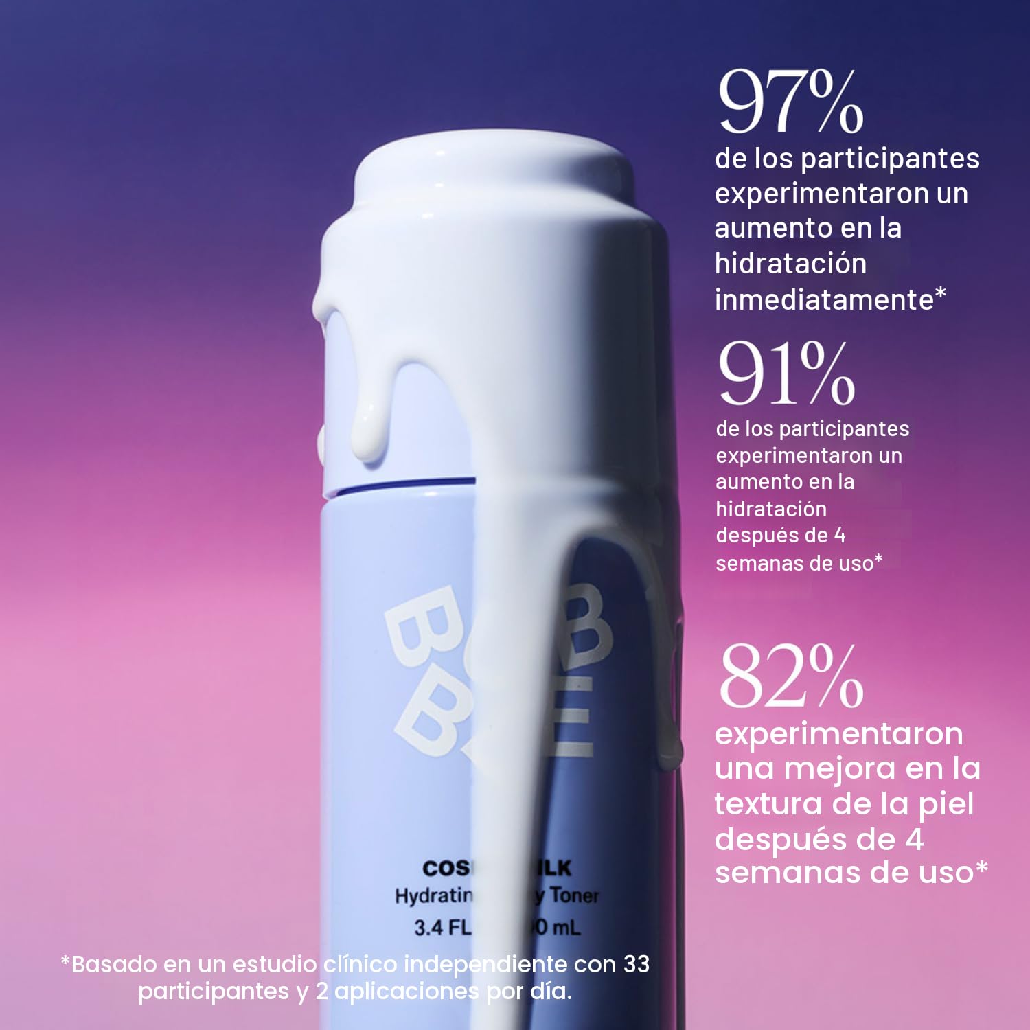 BUBBLE CUIDADO DE LA PIEL COSMIC SILK - TÓNICO LECHOSO HIDRATANTE PARA PIEL SECA, 3.4 FL OZ - 2
