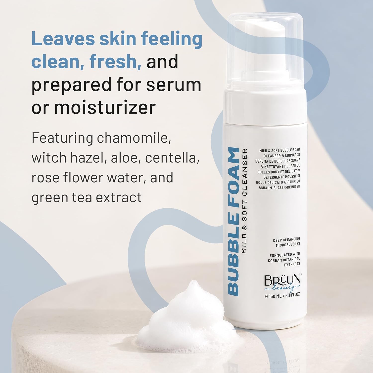 BR UN LIMPIADOR DE ESPUMA DE BURBUJAS PARA LA CARA, LIMPIADOR FACIAL ESPUMOSO DE 5.1 FL OZ PARA LIMPIEZA DOBLE COREANA, - 7