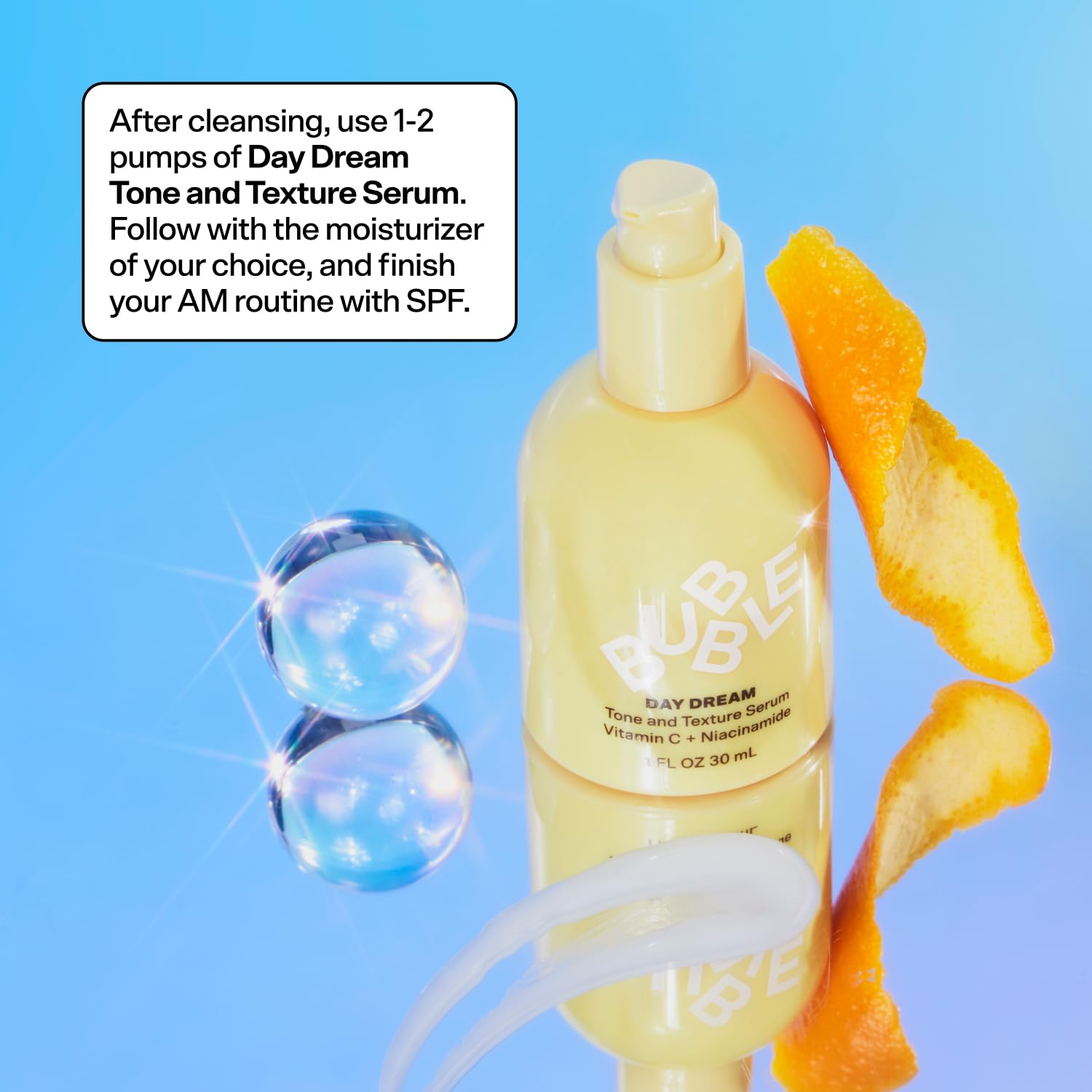 BUBBLE CUIDADO DE LA PIEL DAY DREAM - SUERO DE VITAMINA C PARA LA CARA, SUERO FACIAL HIDRATANTE CON NIACINAMIDA CERAMIDAS, - 4