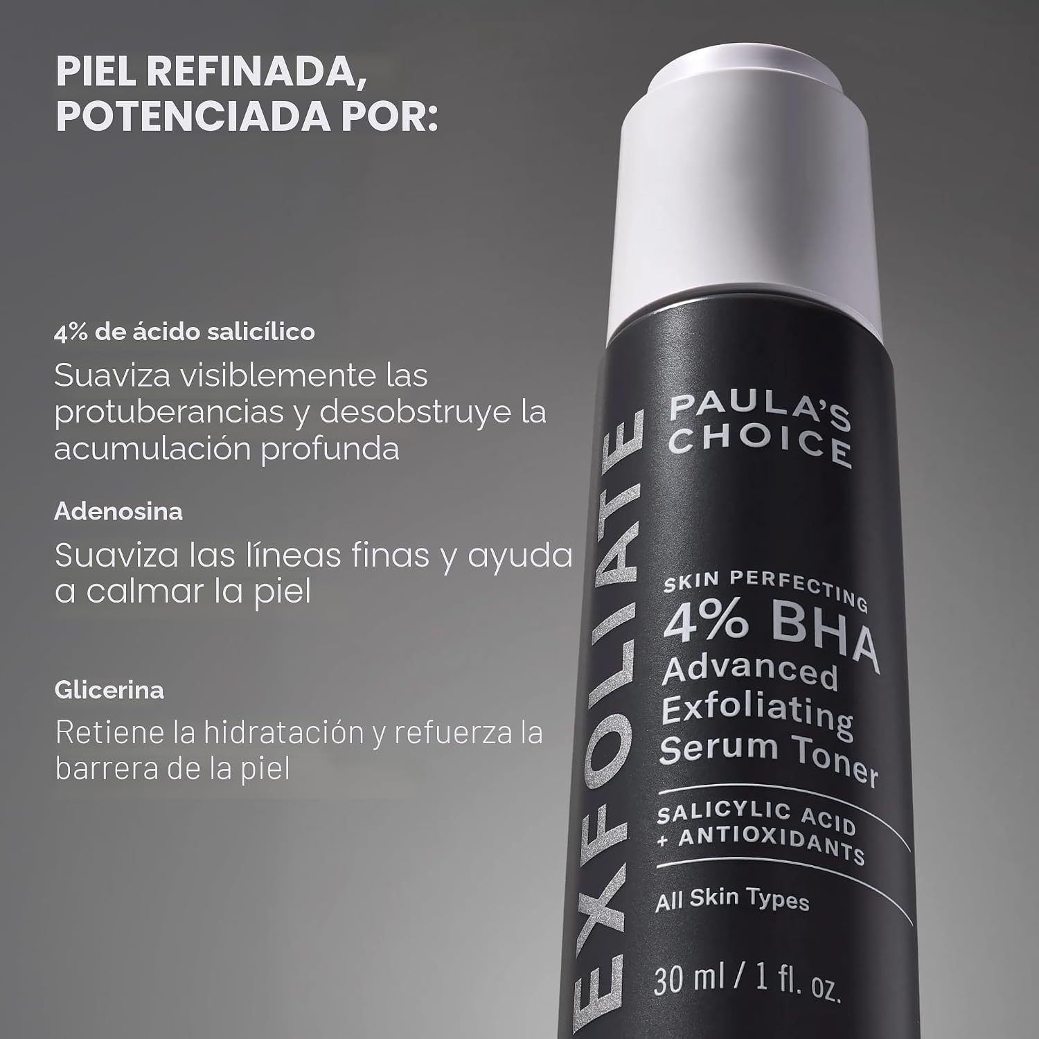 PAULA S CHOICE SKIN PERFECTING - TÓNICO DE SUERO EXFOLIANTE AVANZADO BHA AL 4%, SUAVIZANTE FACIAL CON ÁCIDO SALICÍLICO - 6
