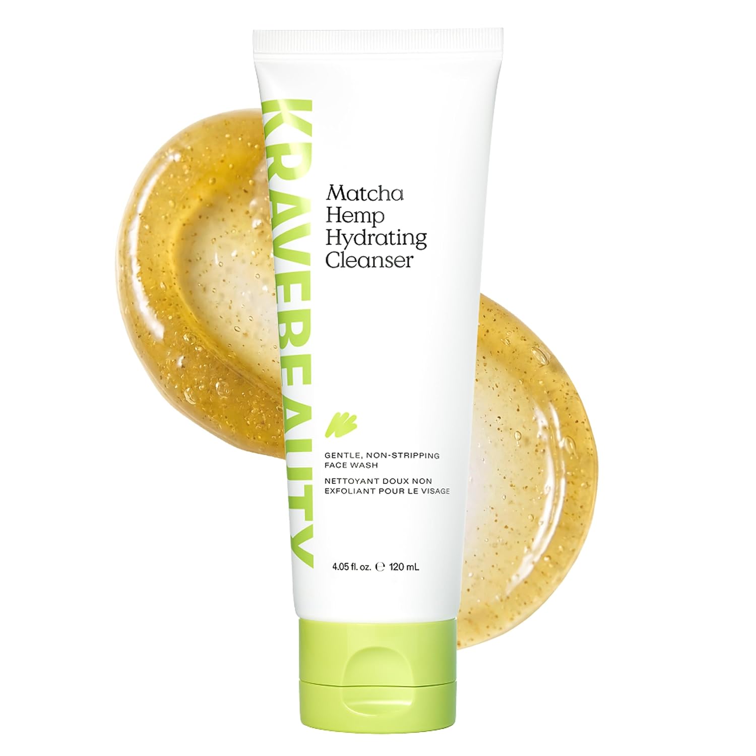 KRAVEBEAUTY MATCHA - LIMPIADOR HIDRATANTE DE CÁÑAMO PARA PIELES SECAS Y SENSIBLES, 4.1 FL OZ - 1