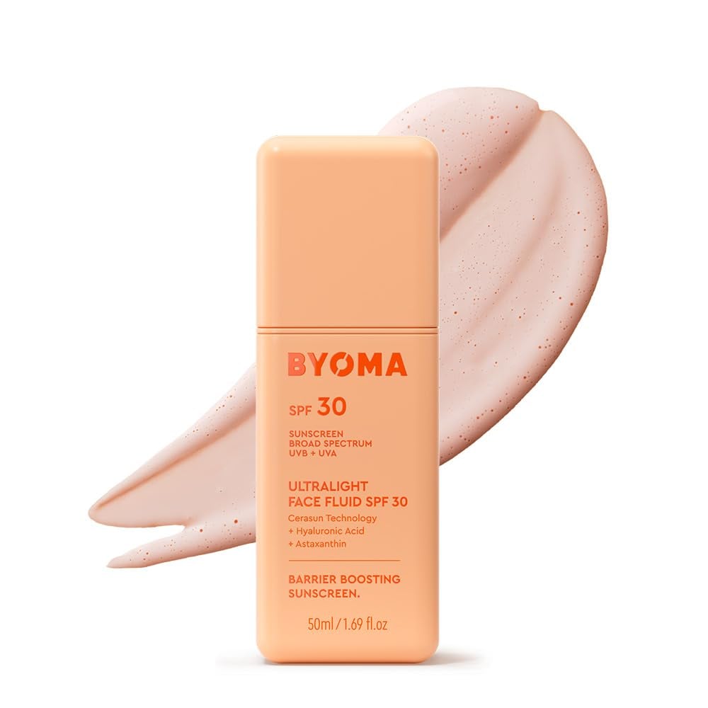 BYOMA SPF 30 FLUIDO FACIAL - PROTECTOR SOLAR FACIAL ULTRALIGERO PARA TODOS LOS TONOS DE PIEL - BRILLO LUMINOSO, SIN RESIDUO - 1