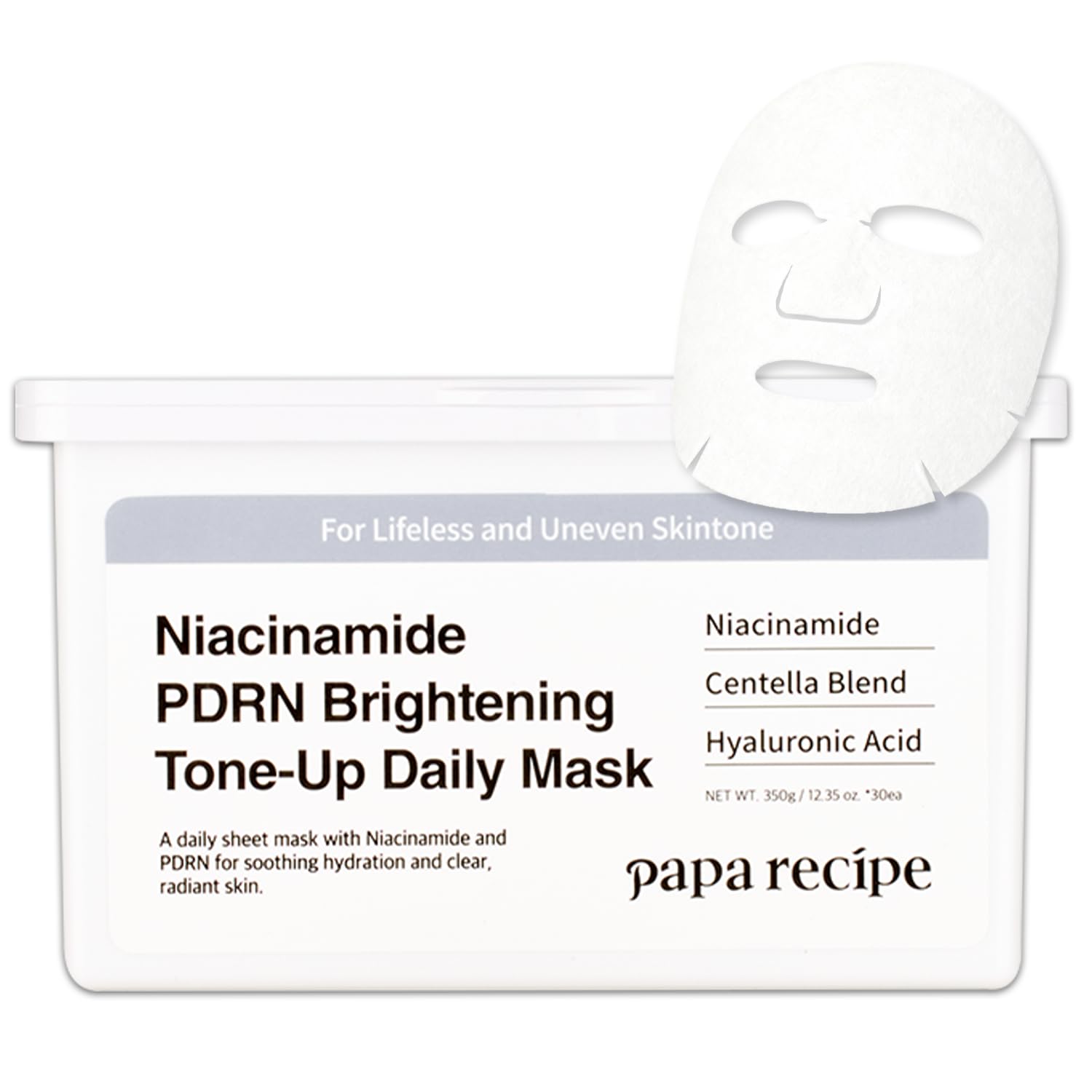 PAPA RECIPE DAILY SHEET MASCARILLA FACIAL PDRN X NIACINAMIDA 30 UNIDADES - PARA OPACIDAD Y POROS VISIBLES, MASCARILLA - 1