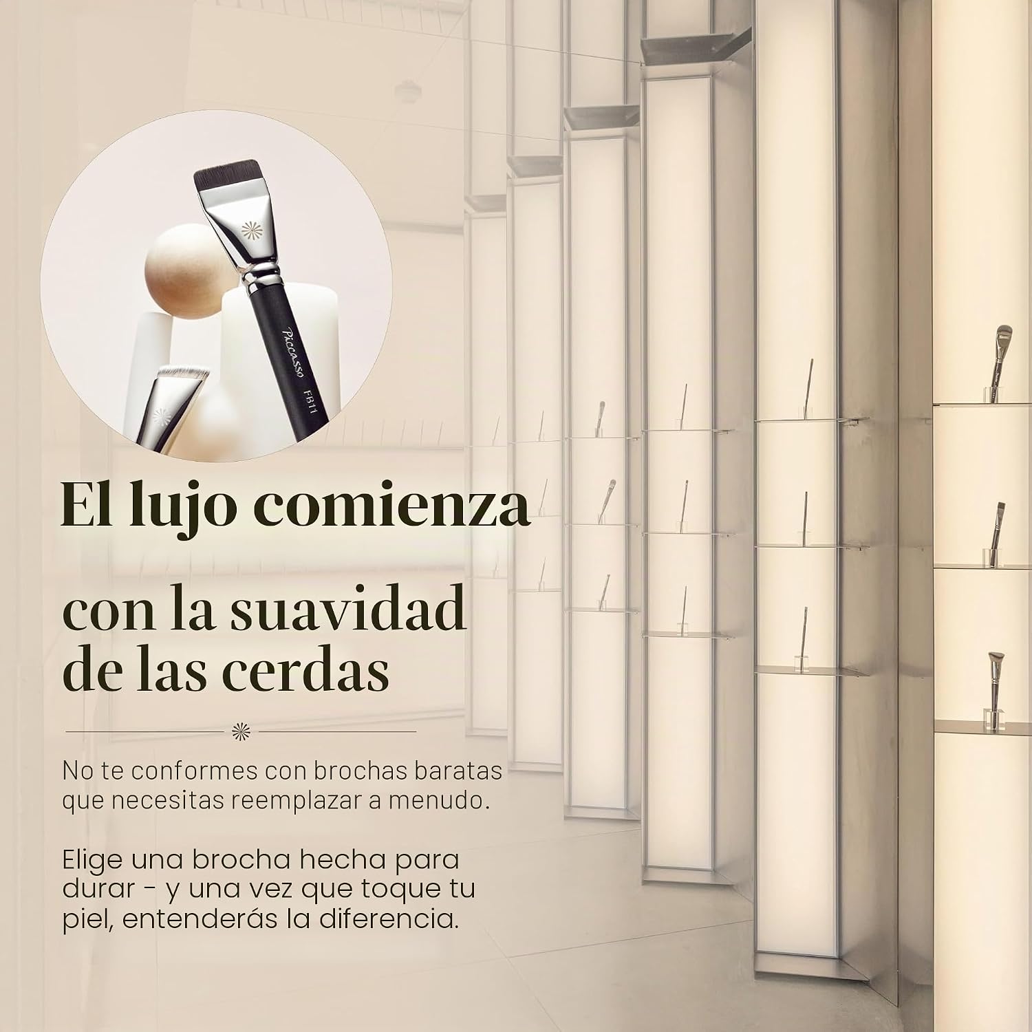 PICCASSO 201 BROCHA DE SOMBREADO DE NARIZ BROCHA DE MAQUILLAJE DE PELO SUAVE PARA DAR FORMA A LA NARIZ Y MAQUILLAJE FACIAL, - 6