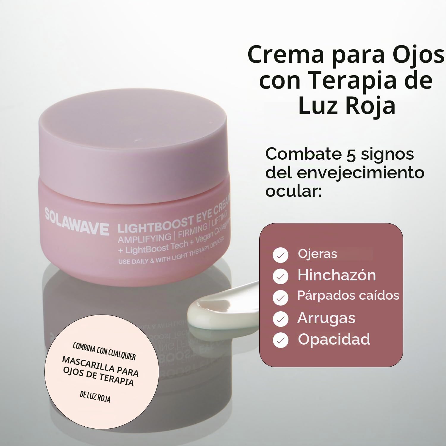 SOLAWAVE LIGHTBOOST CREMA DE OJOS - COLÁGENO VEGANO Y CAFEÍNA, ANTIENVEJECIMIENTO - 2