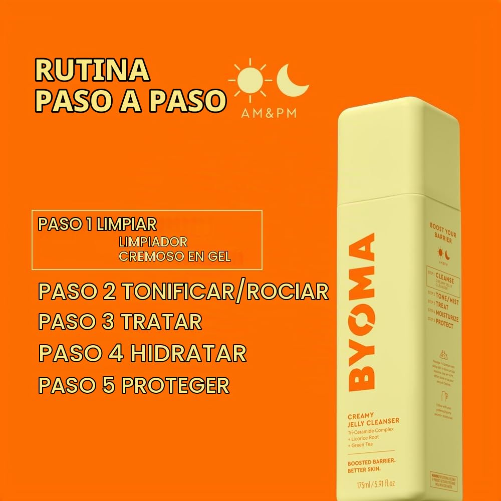BYOMA LIMPIADOR FACIAL CREMOSO DE GELATINA, LIMPIADOR FACIAL HIDRATANTE PARA REPARACIÓN DE BARRERAS CUTÁNEAS, LAVADO FACIAL - 6