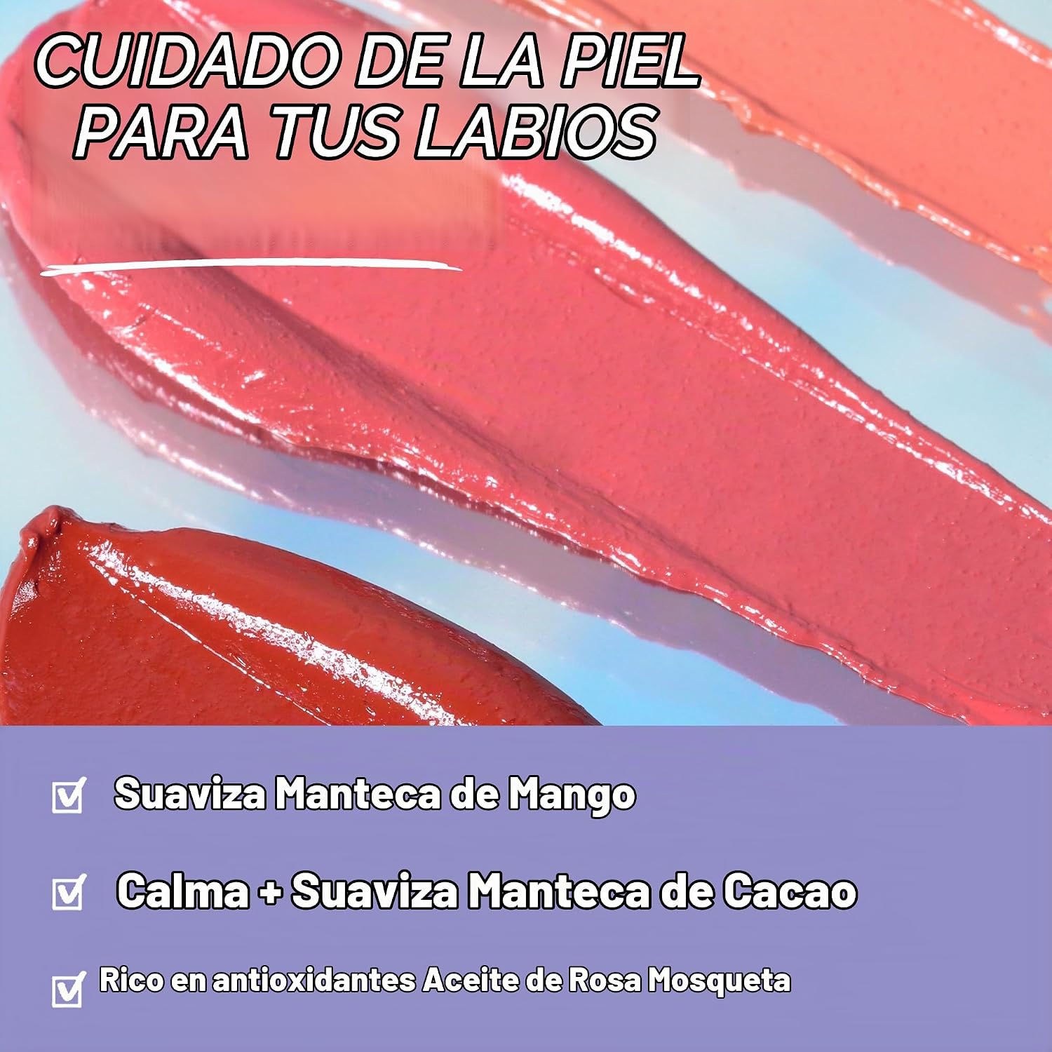 KOSAS COLOR DE LABIOS SIN PESO LĂPIZ LABIAL SATINADO NUTRITIVO - COLOR DE LABIOS DE ALTO IMPACTO CON FĂRMULA LIMPIA - - 3