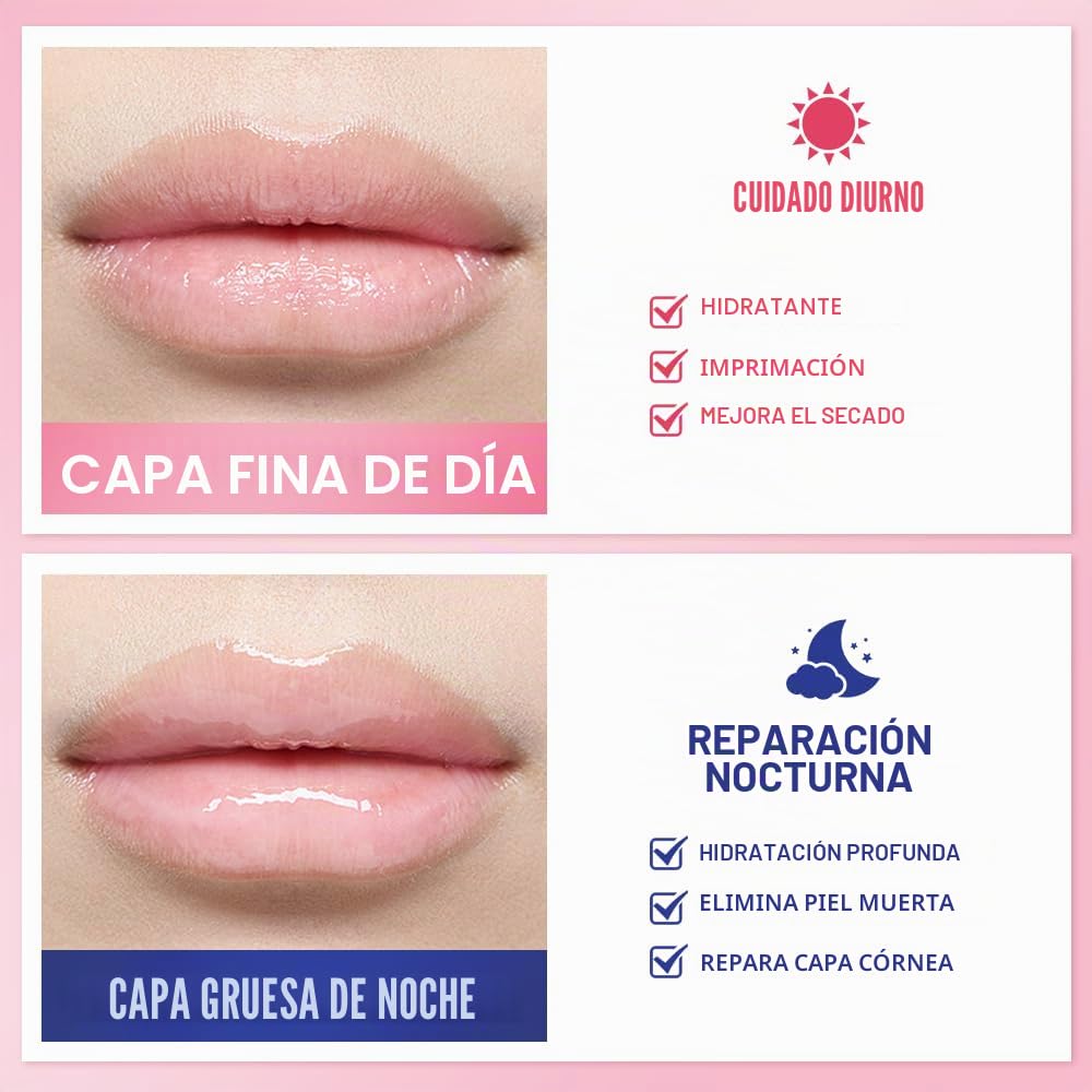 MĂSCARA DE LABIOS PARA DORMIR, NUTRE E HIDRATA CON VITAMINA C, ANTIOXIDANTES, BĂLSAMO LABIAL, CUIDADO DE LA PIEL - 3