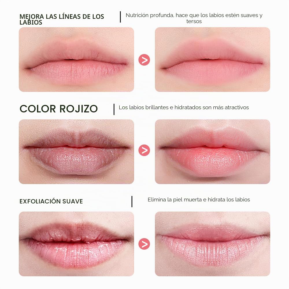 MĂSCARA DE LABIOS PARA DORMIR, NUTRE E HIDRATA CON VITAMINA C, ANTIOXIDANTES, BĂLSAMO LABIAL, CUIDADO DE LA PIEL - 5