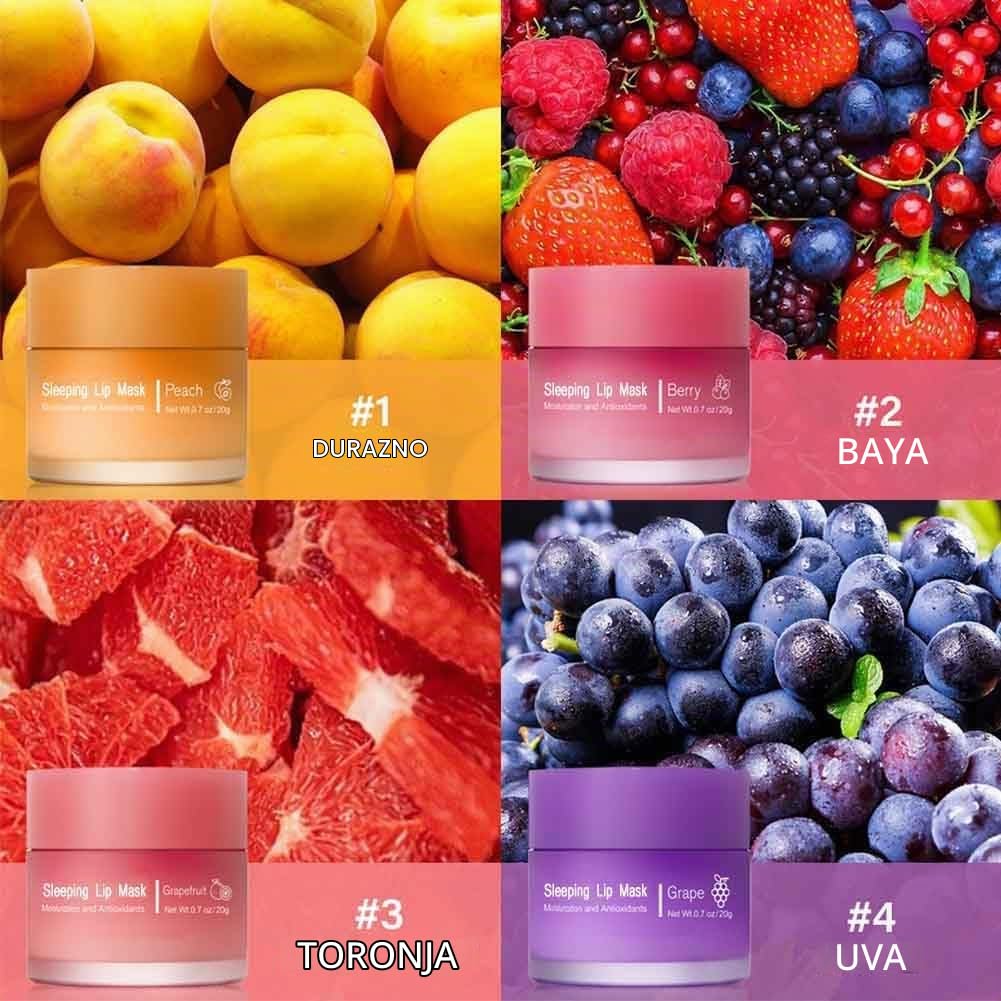 MĂSCARA DE LABIOS PARA DORMIR, NUTRE E HIDRATA CON VITAMINA C, ANTIOXIDANTES, BĂLSAMO LABIAL, CUIDADO DE LA PIEL - 6
