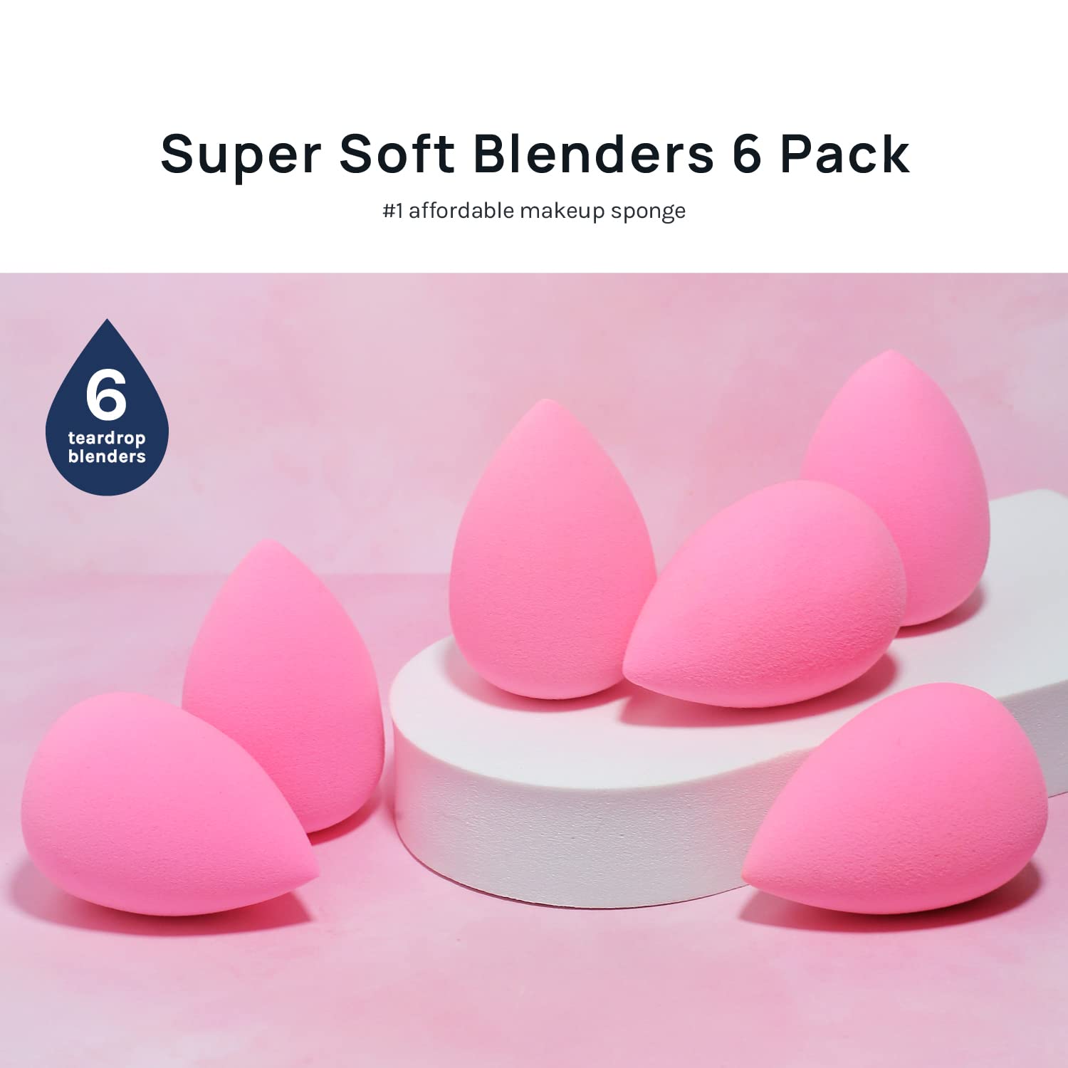 AOA STUDIO JUEGO DE 6 ESPONJAS DE MAQUILLAJE SIN LÁTEX Y ALTA DEFINICIÓN KIT DE MAQUILLAJE SET DE 6 MAQUILLAJE WONDER - 3
