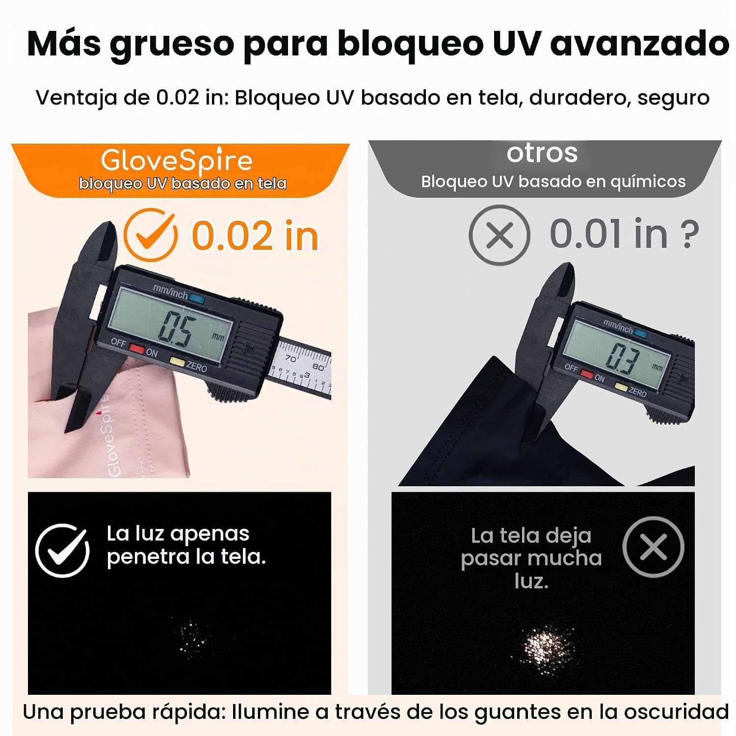 GUANTES UV GRUESOS PARA UÑAS, GUANTES DE PROTECCIÓN UV UPF50 , DISEÑO SIN DEDOS PARA MUJERES, MANICURA DE GEL ANTI UVA UVB - 3