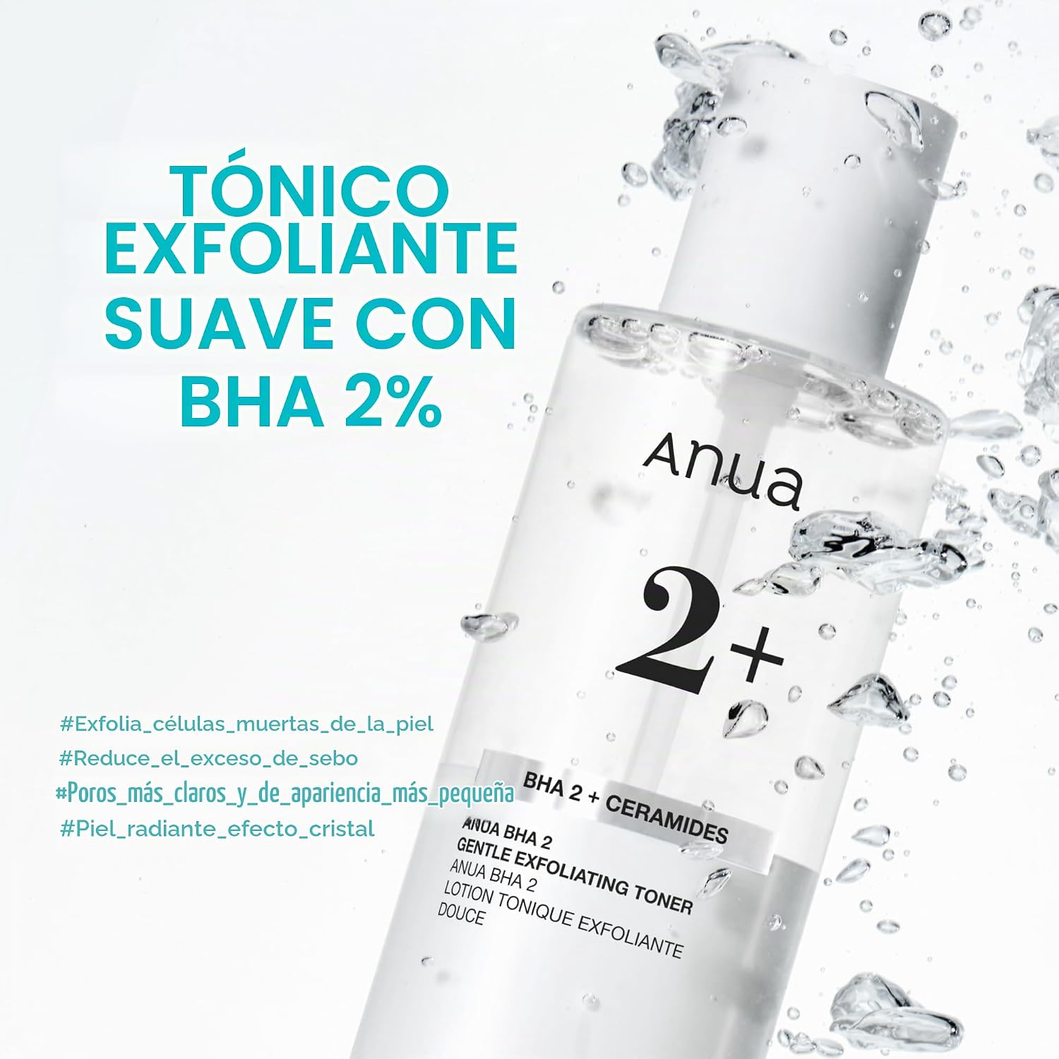 ANUA BHA 2% TÓNICO EXFOLIANTE SUAVE, EXFOLIANTE FACIAL SUAVE, ÁCIDO SALICÍLICO PARA POROS Y SEBUM, EXTRACTO DE ÁRBOL DEL TÉ, - 3