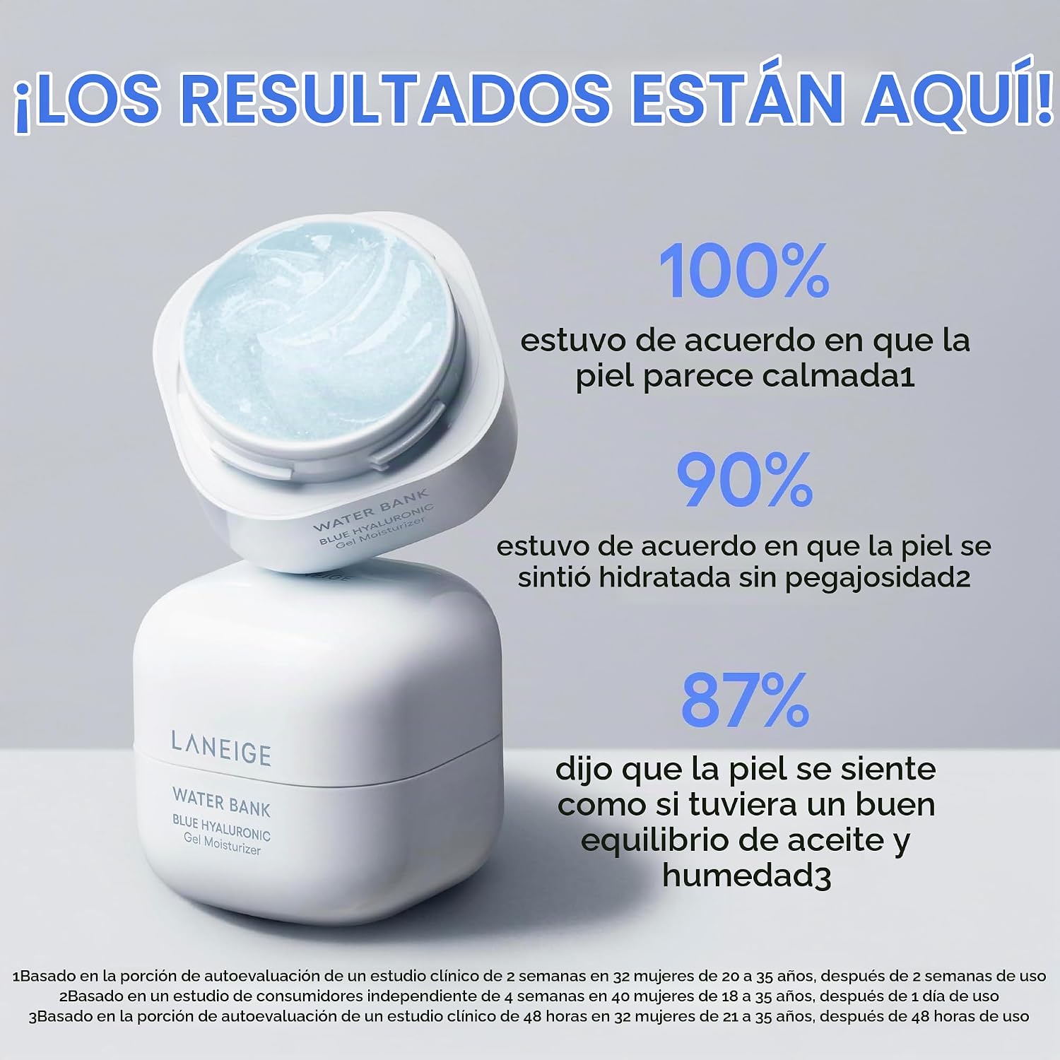 LANEIGE WATER BANK BLUE HYALURONIC GEL HIDRATANTE: CON EXTRACTO DE MENTA, HIPOALERGÉNICO, PROBADO POR DERMATÓLOGOS - 5