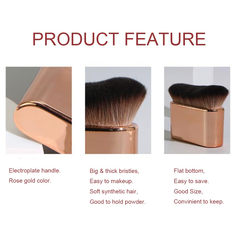 CEPILLO DE MEZCLA AUTOBRONCEADORA GRANDE, AUTOBRONCEADOR PROFESIONAL, KABUKI, POLVO, BASE, COLORETE, SOMBRA, BRONCEADOR, - 3