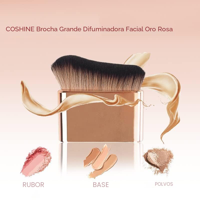 CEPILLO DE MEZCLA AUTOBRONCEADORA GRANDE, AUTOBRONCEADOR PROFESIONAL, KABUKI, POLVO, BASE, COLORETE, SOMBRA, BRONCEADOR, - 5