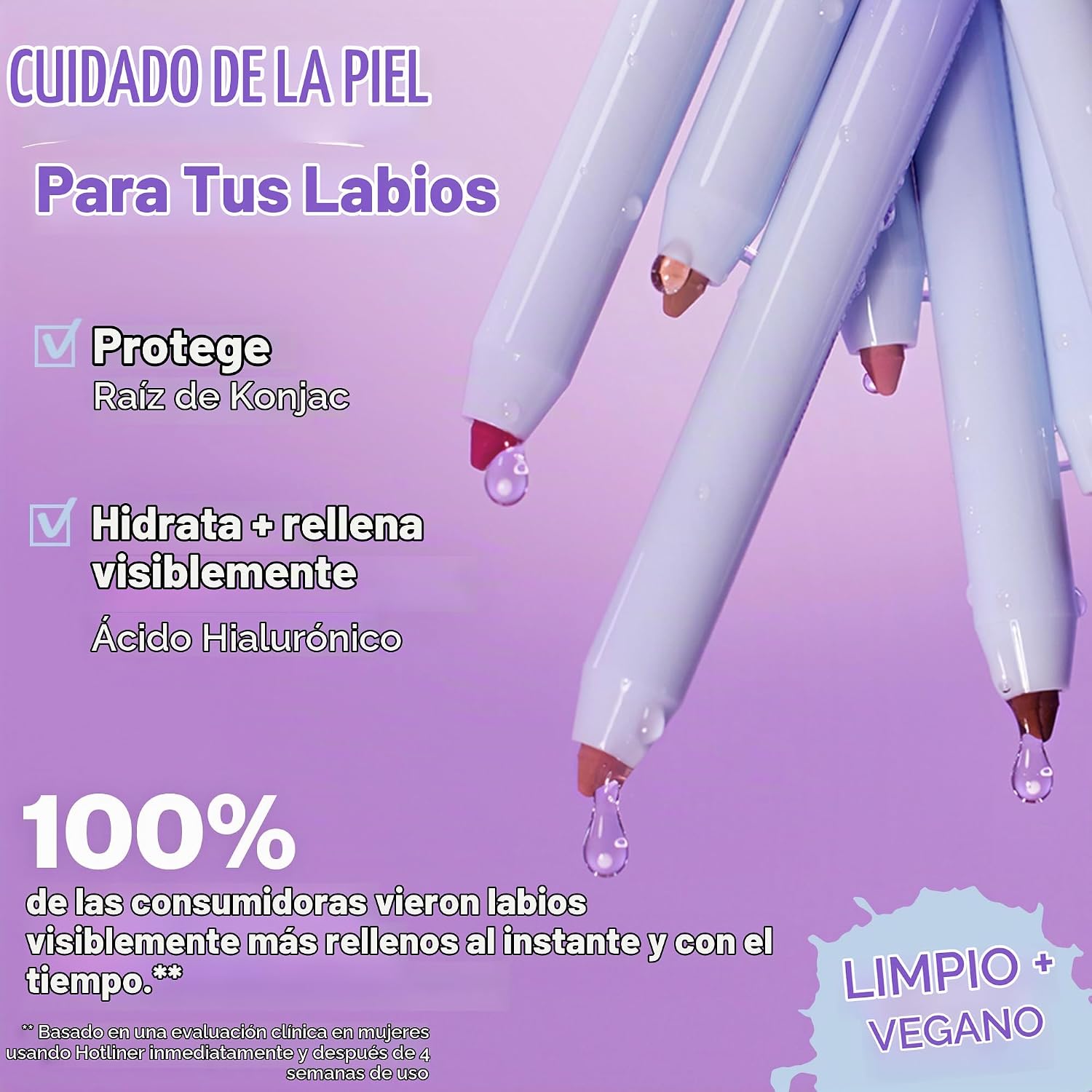 KOSAS HOTLINER - DELINEADOR DE LABIOS HIDRATANTE CON ÁCIDO HIALURÓNICO, ROSA FRÍO - 4