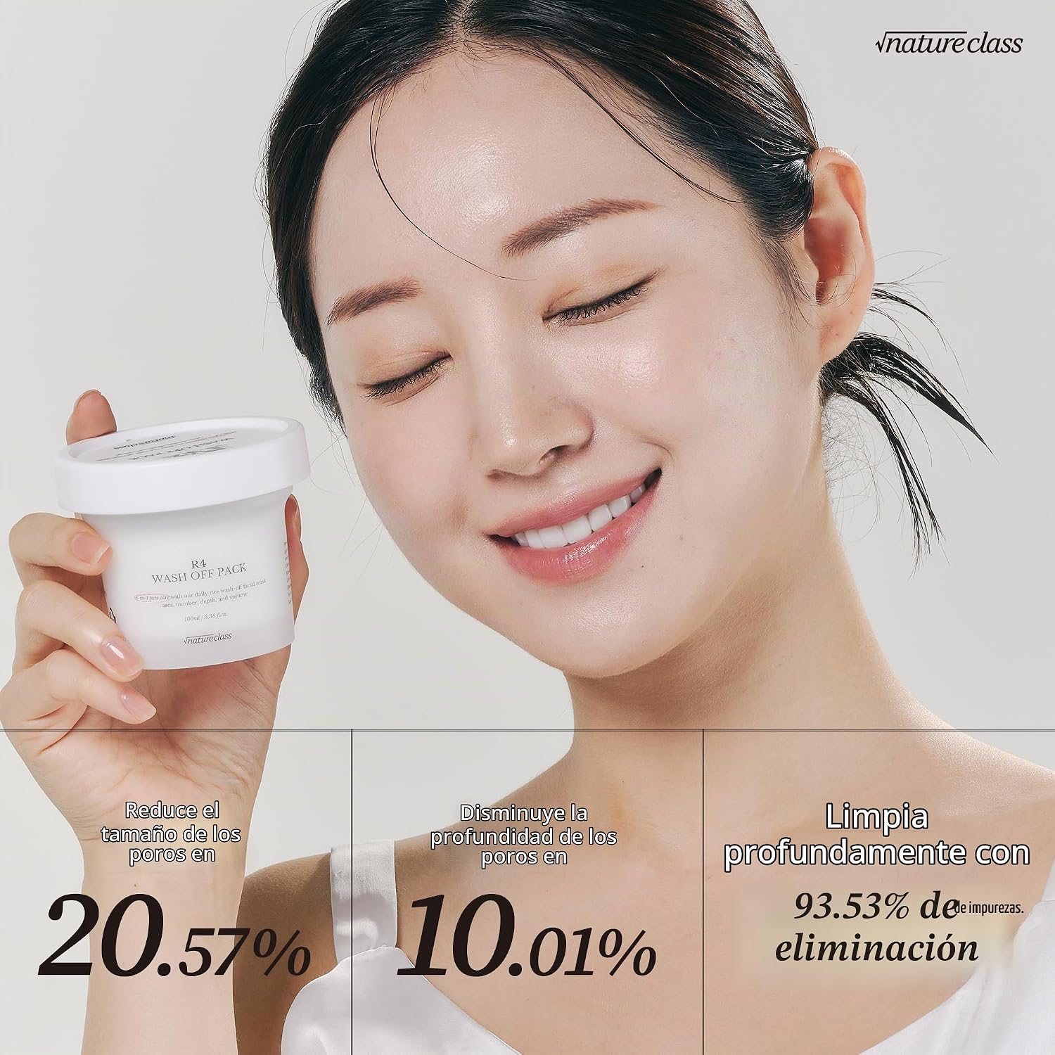 R4 MÁSCARA FACIAL LAVABLE DE ARROZ CUIDADO DE LA PIEL COREANA 4-EN-1, REFINADO DE POROS, EXFOLIACIÓN SUAVE, HIDRATANTE, - 3