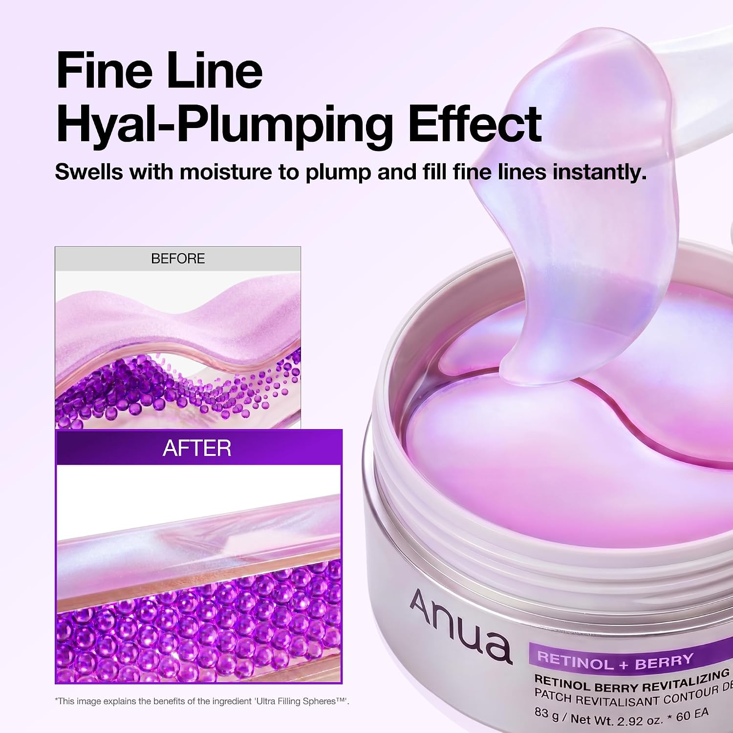 ANUA RETINOL BERRY EYE PARCHES, 60 UNIDADES - 6