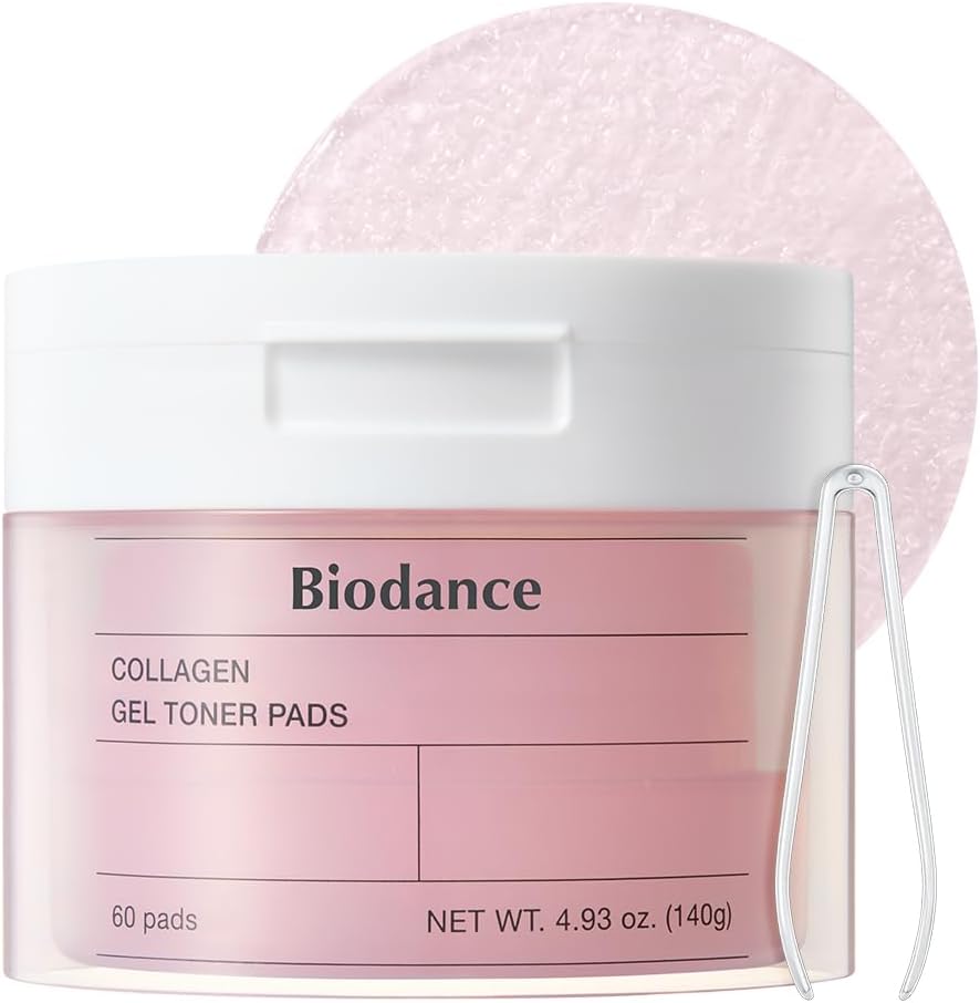 BIODANCE ALMOHADILLAS DE TÓNER DE GEL DE COLÁGENO, MINIMIZADOR DE POROS PARA LA CARA, MEJORA LA ELASTICIDAD, ALMOHADILLAS - 1