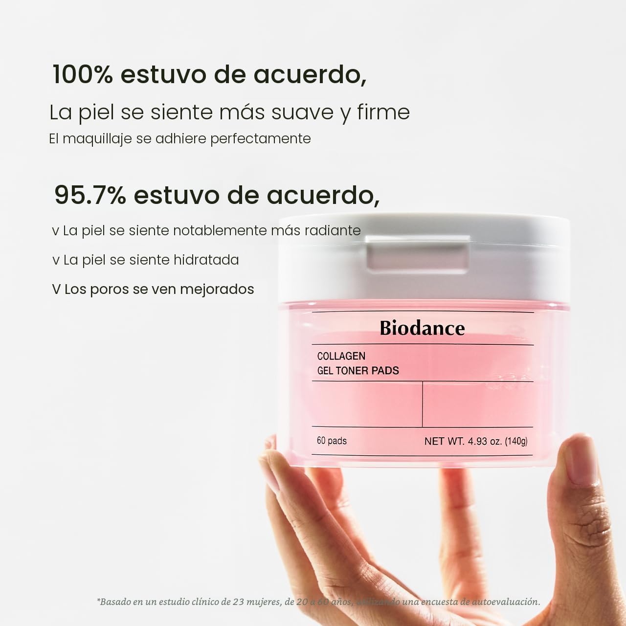 BIODANCE ALMOHADILLAS DE TÓNER DE GEL DE COLÁGENO, MINIMIZADOR DE POROS PARA LA CARA, MEJORA LA ELASTICIDAD, ALMOHADILLAS - 5