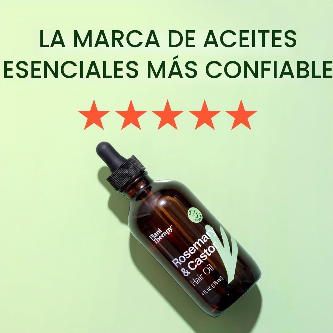 PLANT THERAPY ACEITE DE ROMERO Y RICINO - TRATAMIENTO CAPILAR DE 4 ONZAS PARA EL CRECIMIENTO, BRILLO, SUAVIDAD, CUERO - 3