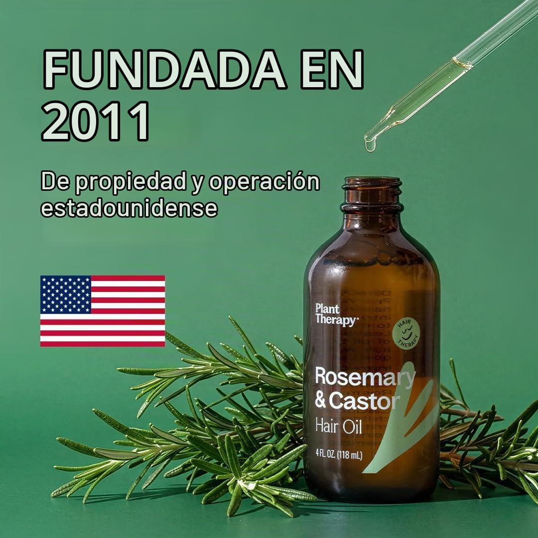 PLANT THERAPY ACEITE DE ROMERO Y RICINO - TRATAMIENTO CAPILAR DE 4 ONZAS PARA EL CRECIMIENTO, BRILLO, SUAVIDAD, CUERO - 6