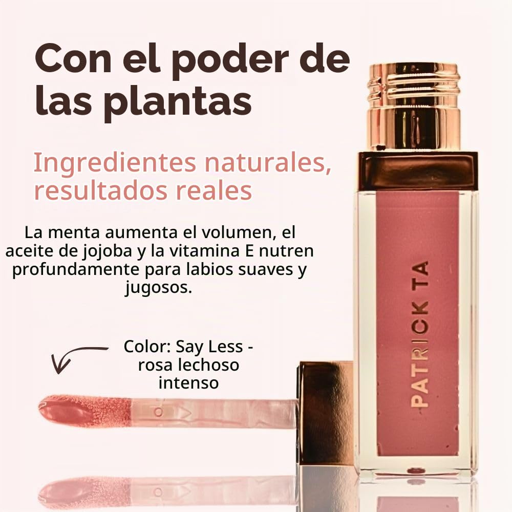 PATRICK TA BRILLO DE LABIOS VOLUMINOSO DE GRAN VOLUMEN, DI MENOS, ROSA LECHOSO INTENSO, SUPERFICIAL - 3