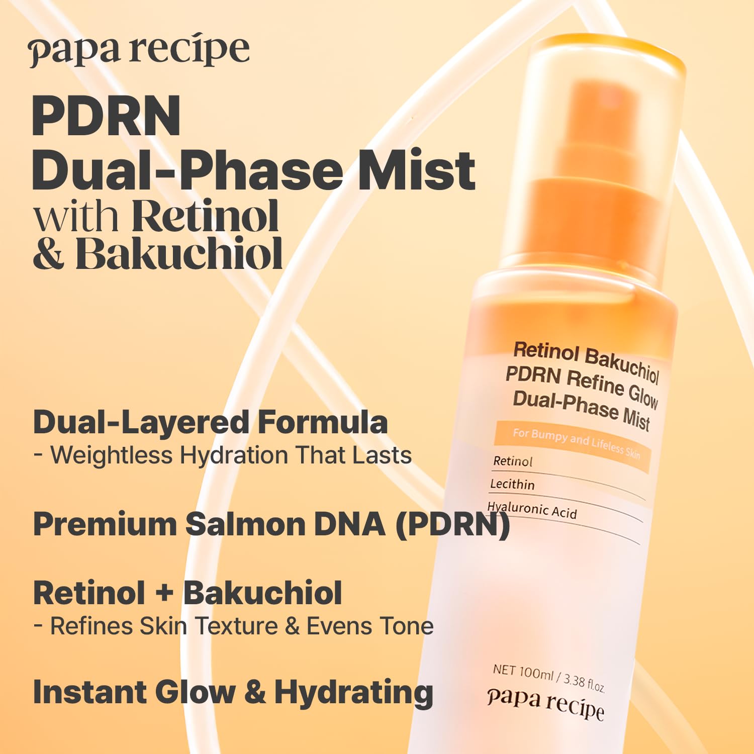 PAPA RECIPE DAILY SÉRUM FACIAL CONCENTRADO SPRAY PDRN X RETINOL BRILLO INSTANTÁNEO Y CUIDADO DE REFINACIÓN DE TEXTURA, - 2