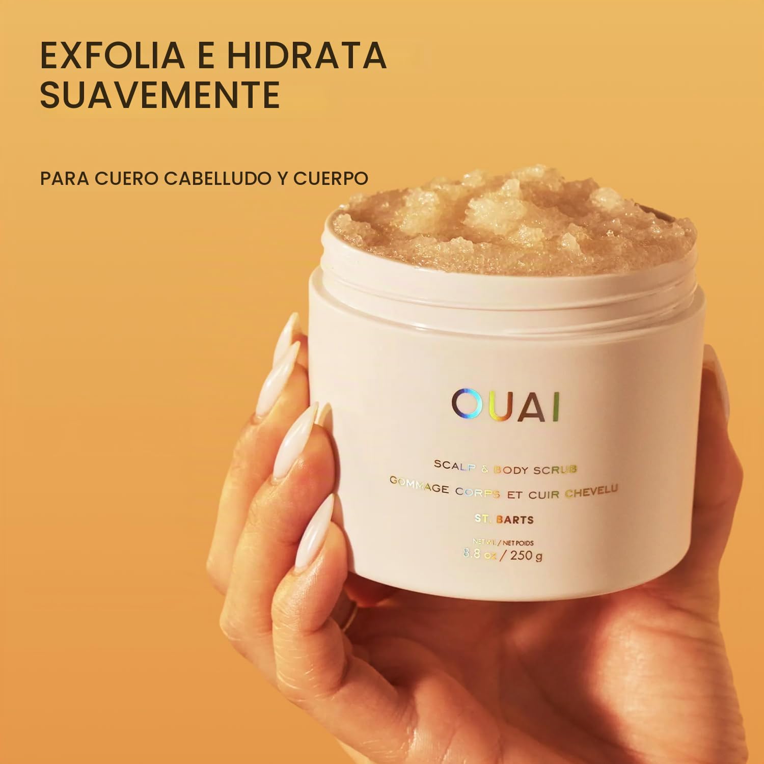 OUAI ST. BARTS - EXFOLIANTE CORPORAL CON MEZCLA DE AZÚCAR Y ACEITE DE COCO PARA PIEL SUAVE E HIDRATADA, EXFOLIANTE SUAVE - 2