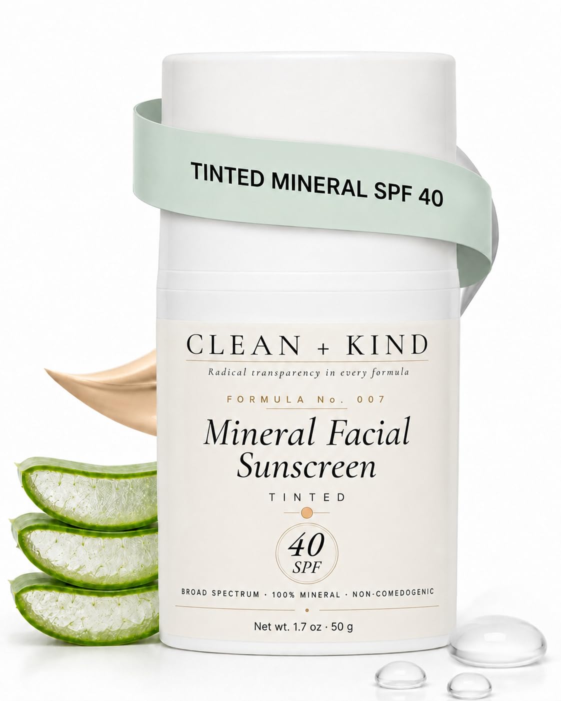 PROTECTOR SOLAR FACIAL TEÑIDO SPF 40 CON ÓXIDO DE HIERRO, HIDRATANTE MINERAL SEBO, NIACINAMIDA, ÁCIDO HIALURÓNICO Y VITAMINA - 1