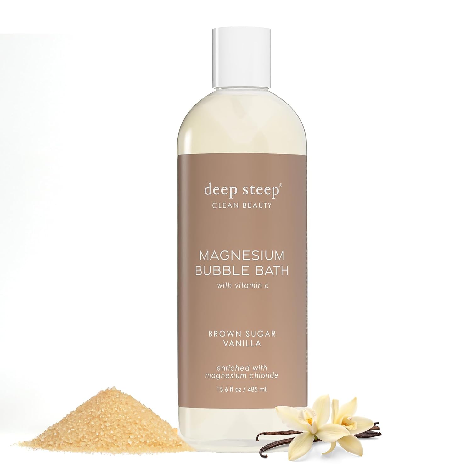 DEEP STEEP BAÑO DE BURBUJAS DE MAGNESIO, 15.6 ONZAS, REMOJO ESPUMOSO CON MAGNESIO, ACEITE DE COCO, ALOE, VITAMINA C, MANTECA - 1