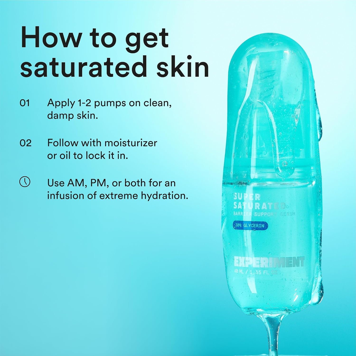 EXPERIMENT SUERO DE BARRERA ULTRA HIDRATANTE SÚPER SATURADO - 30% GLICERINA, ÁCIDO POLIGLUTÁMICO NOPAL PARA HIDRATACIÓN - 6
