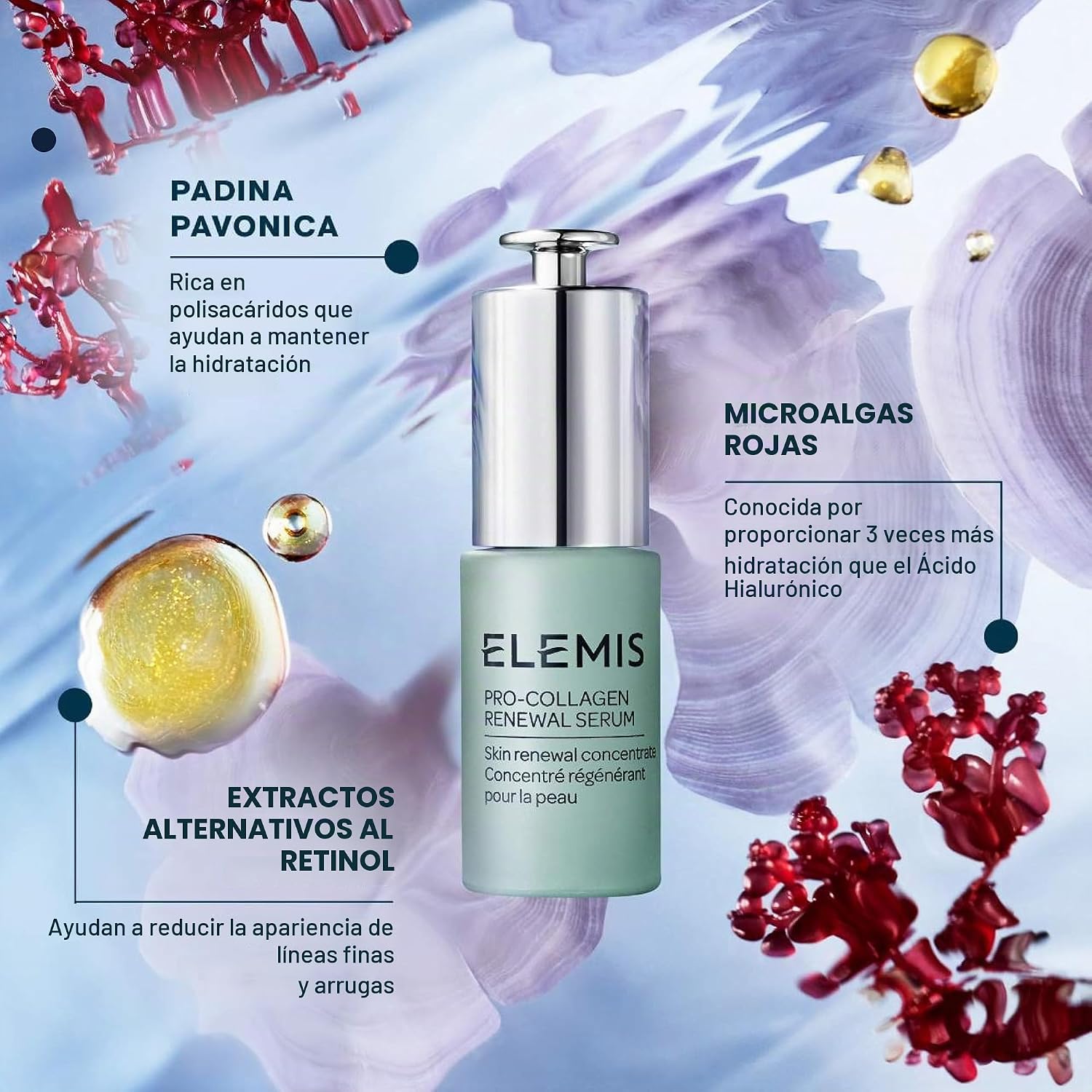 ELEMIS PRO-COLLAGEN RENEWAL SÉRUM FACIAL CONCENTRADO RETINOL ALTERNATIVO CONCENTRADO FACIAL REJUVENECE, REAFIRMA Y REDUCE - 6