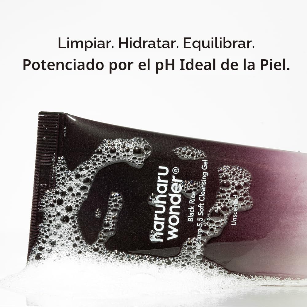 HARUHARU WONDER BLACK RICE MOISTURE 5.5 GEL LIMPIADOR SUAVE, LIMPIADOR DIARIO SUAVE, PH BAJO 5.5, EQUILIBRIO DE HUMEDAD, SIN - 3