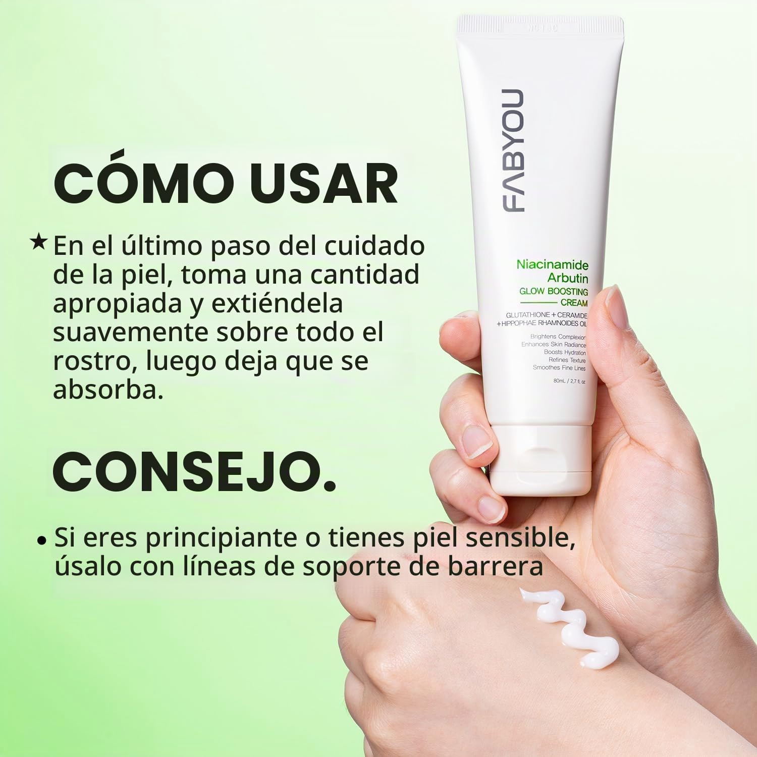 NIACINAMIDE ARBUTIN BRILLO GLOW BOOSTING CREMA 2.71 FL OZ CUIDADO DE LA PIEL COREANO PARA UNA HIDRATACIÓN DURADERA Y UN TONO - 5