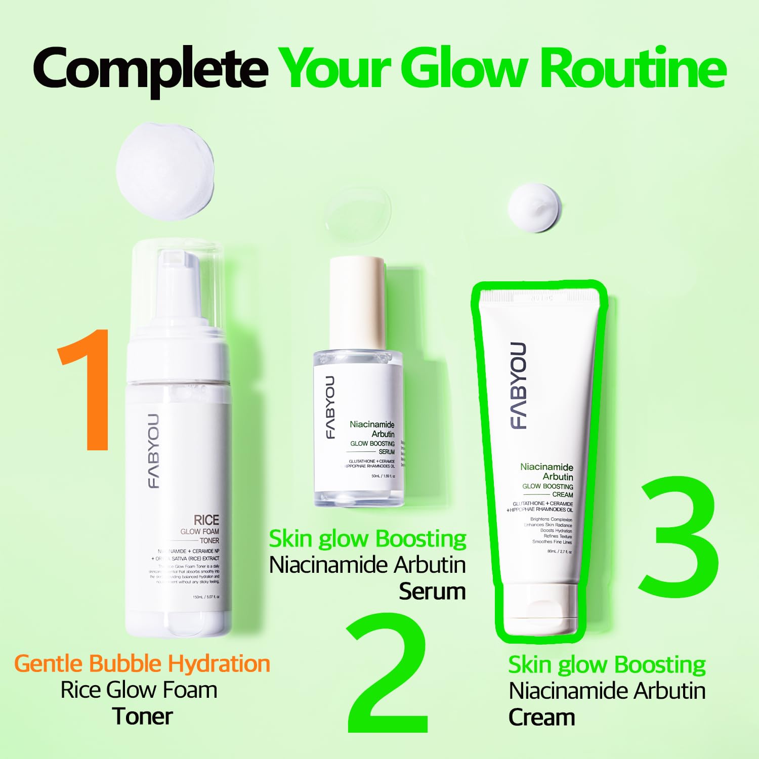 NIACINAMIDE ARBUTIN BRILLO GLOW BOOSTING CREMA 2.71 FL OZ CUIDADO DE LA PIEL COREANO PARA UNA HIDRATACIÓN DURADERA Y UN TONO - 6