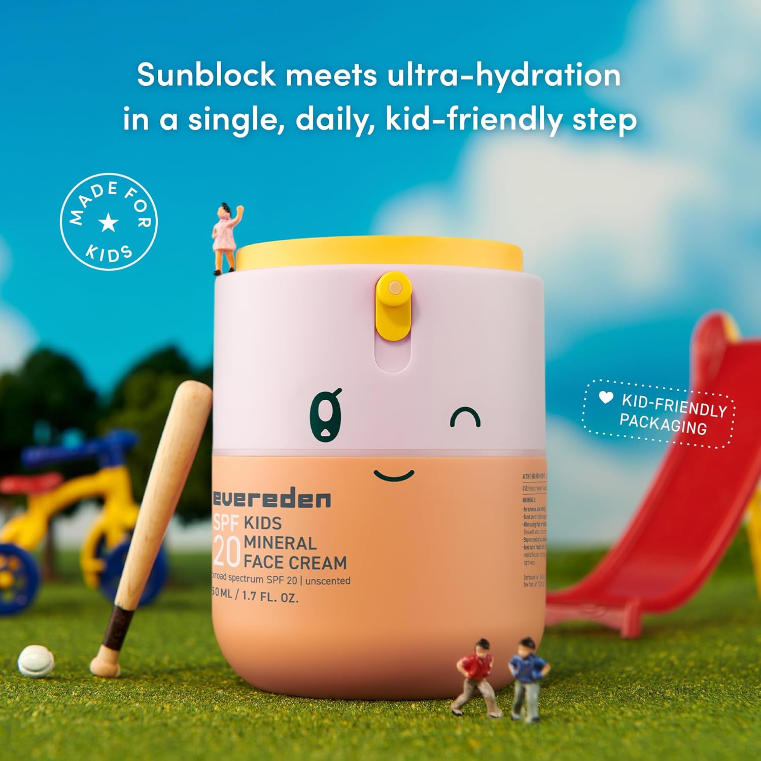 EVEREDEN KIDS MINERAL FACE CREMA SPF 20, DERMATOLÓGICAMENTE PROBADA, ÓXIDO DE ZINC - 3