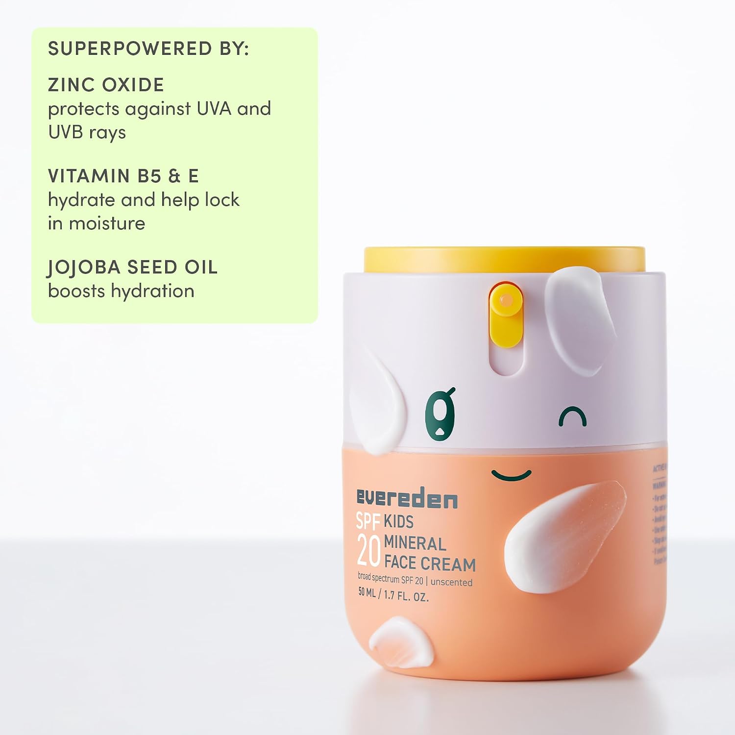 EVEREDEN KIDS MINERAL FACE CREMA SPF 20, DERMATOLÓGICAMENTE PROBADA, ÓXIDO DE ZINC - 5