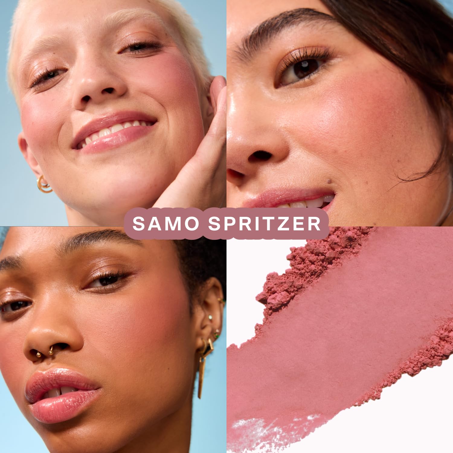 RUBOR EN POLVO MATE GETSET - SAMO SPRITZER, FIJADOR RUBOR MALVA ROSADO BORROSO - 6