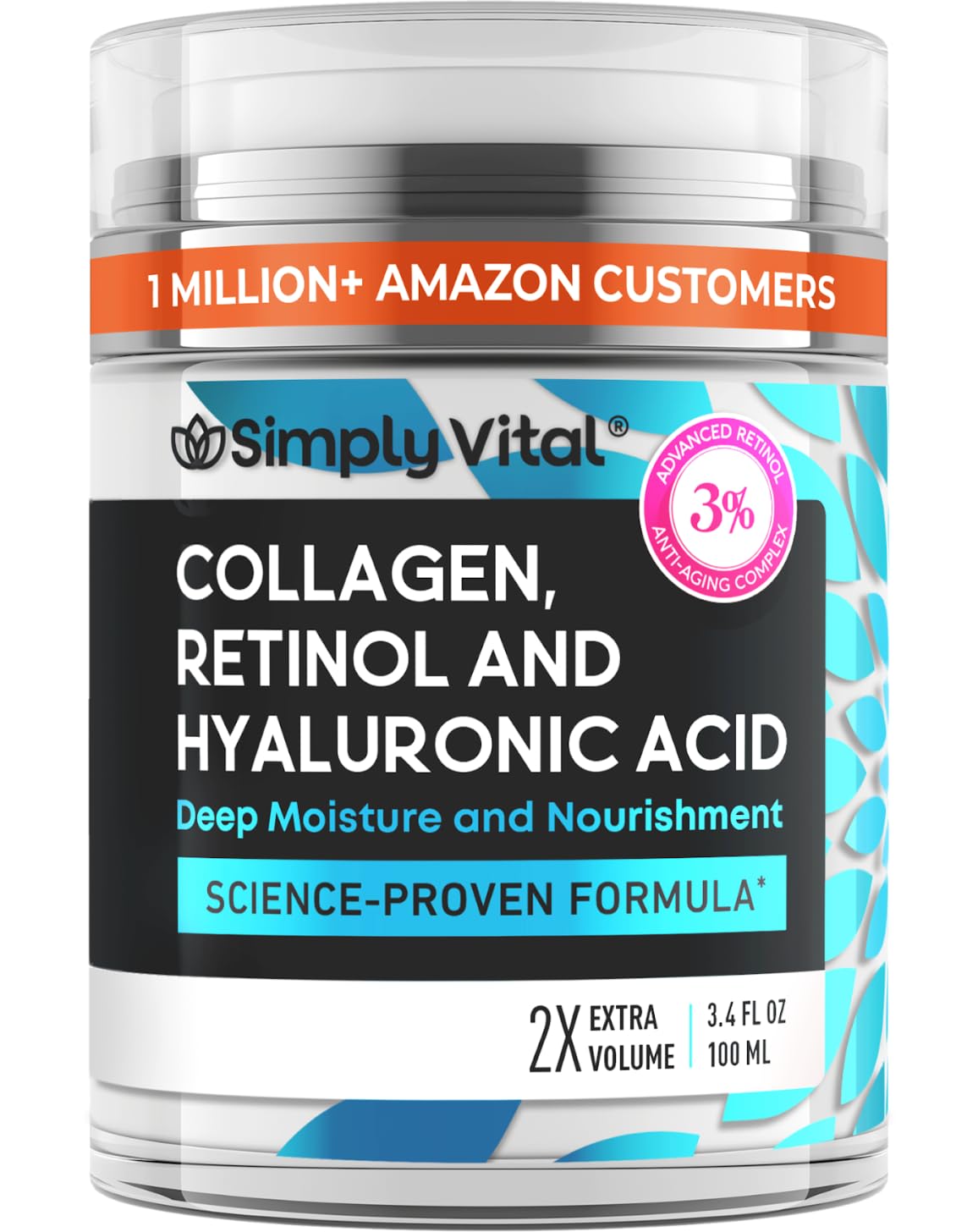 SIMPLYVITAL - CREMA DE COLÁGENO, RETINOL Y ÁCIDO HIALURÓNICO - CREMA ANTIENVEJECIMIENTO DE RETINOL PARA CARA, CUELLO - 1