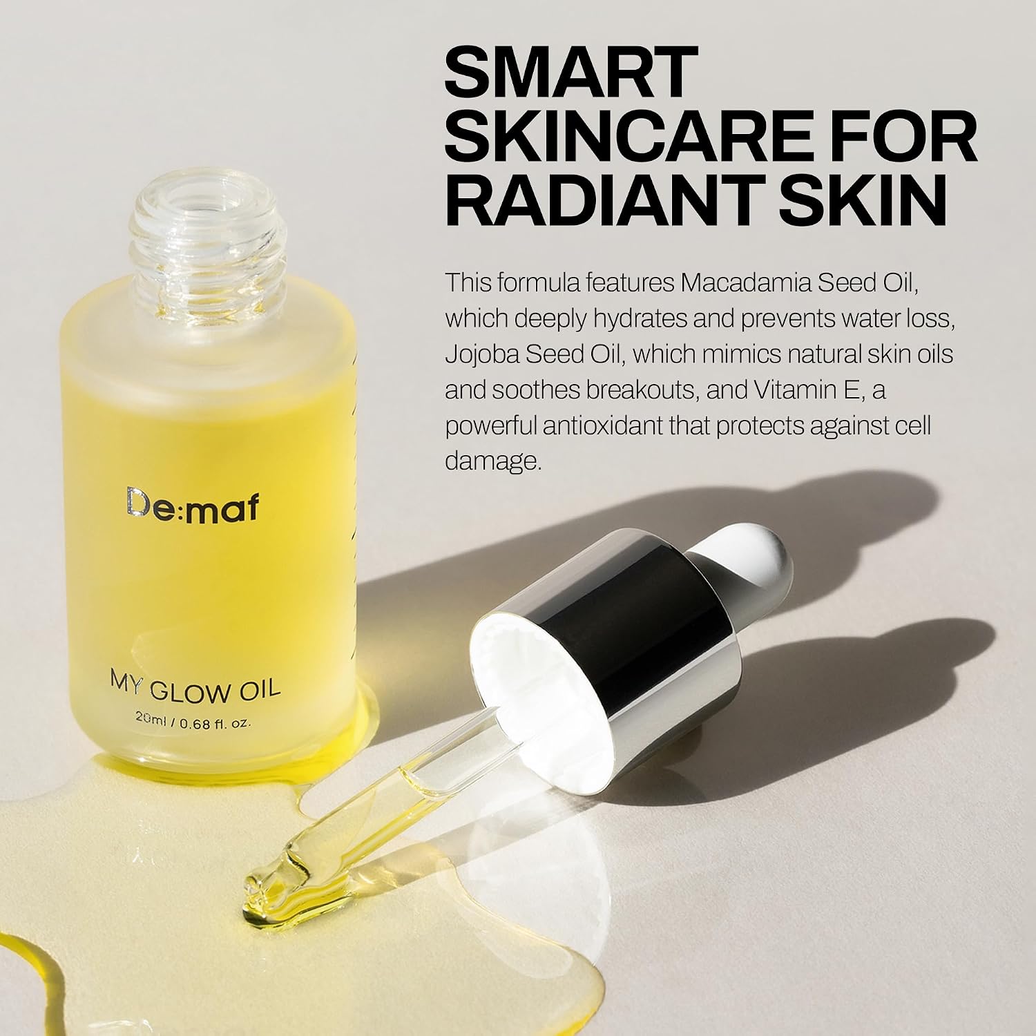DE:MAF MY BRILLO GLOW ACEITE NUTRIENTE, ACEITE FACIAL DE JOJOBA PARA PIELES GRASAS SENSIBLES, 1.0 FL OZ - 5