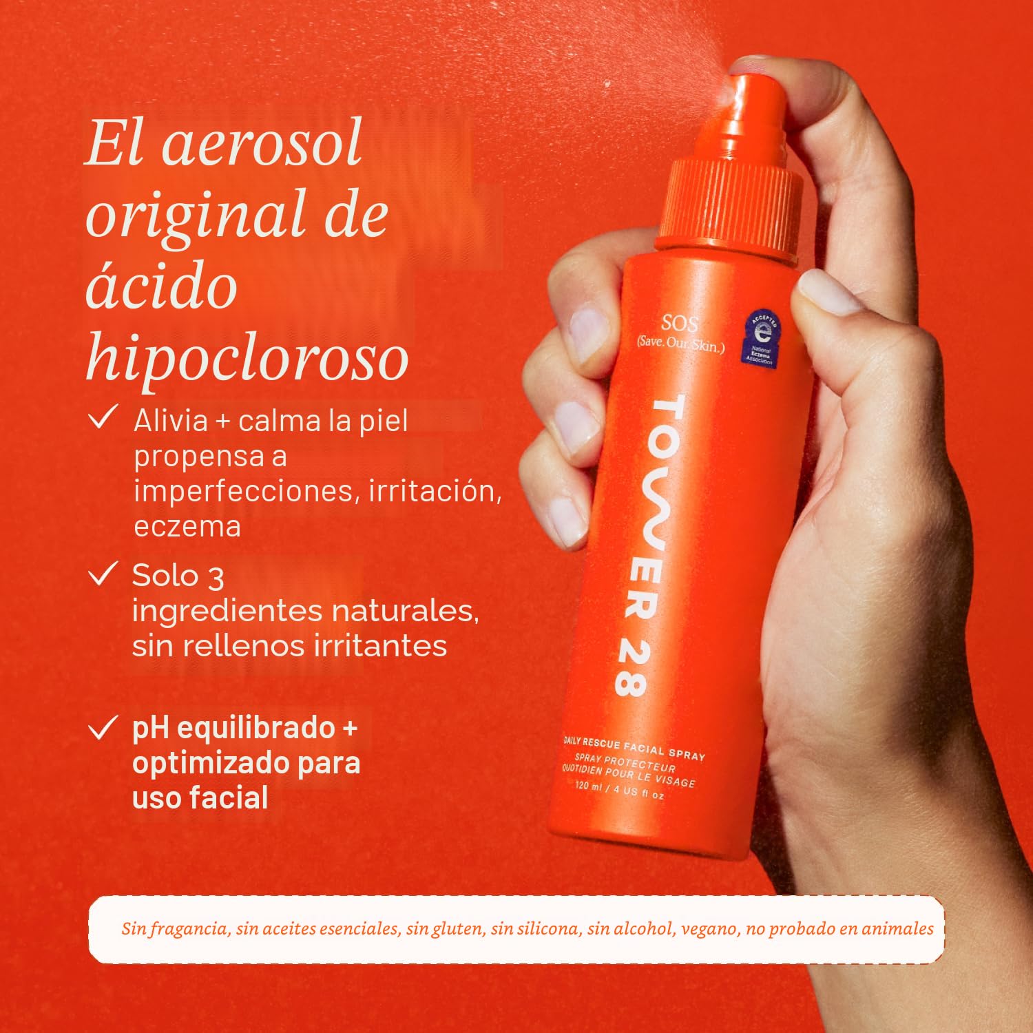 TOWER 28 SOS DAILY RESCUE SPRAY DE ÁCIDO HIPOCLOROSO CALMANTE PARA ROSTRO 1 OZ - 2