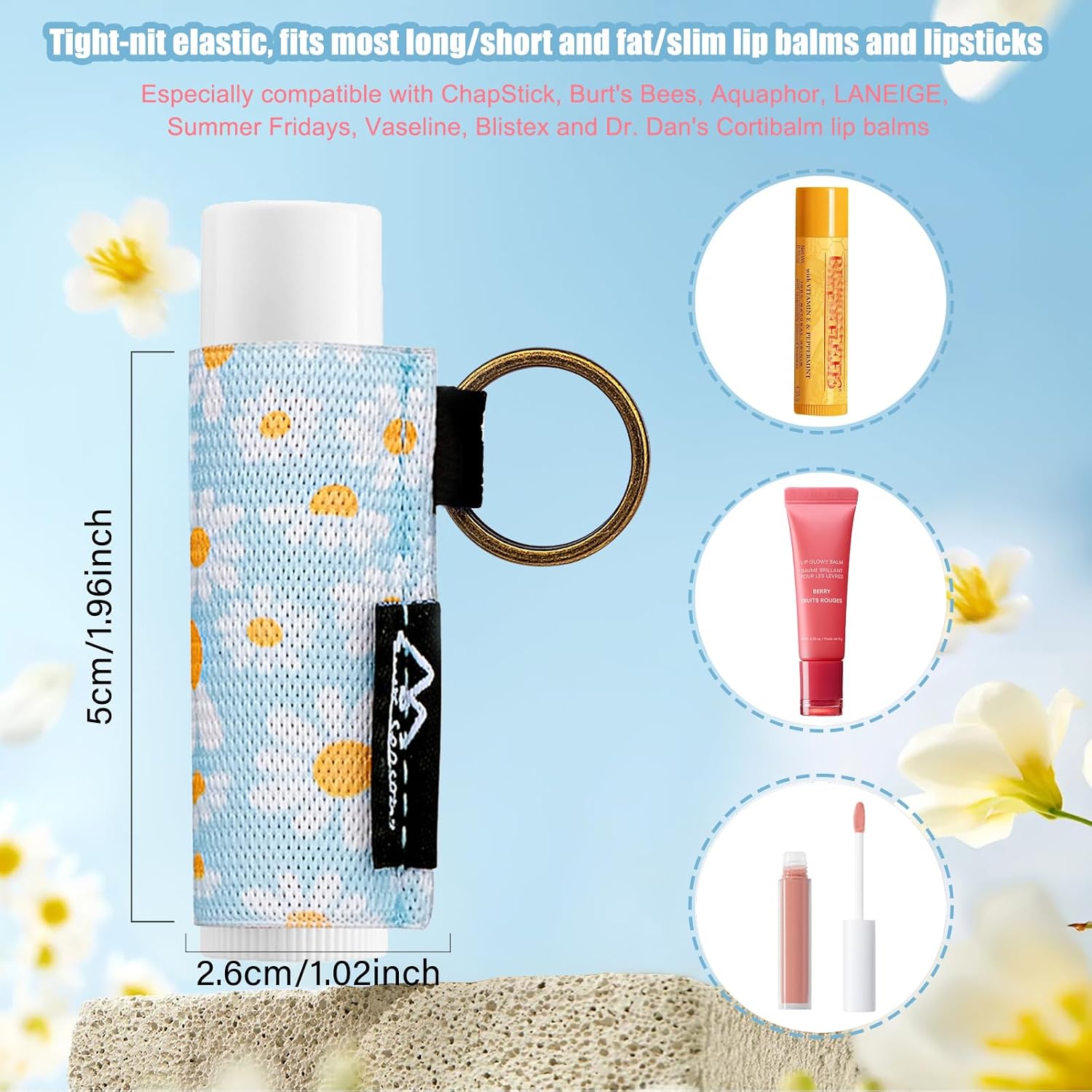 LLAVERO CON CLIP PARA BĂLSAMO LABIAL, FUNDA PARA LĂPIZ LABIAL, FUNDA PARA BRILLO DE LABIOS LEOX3 - 2