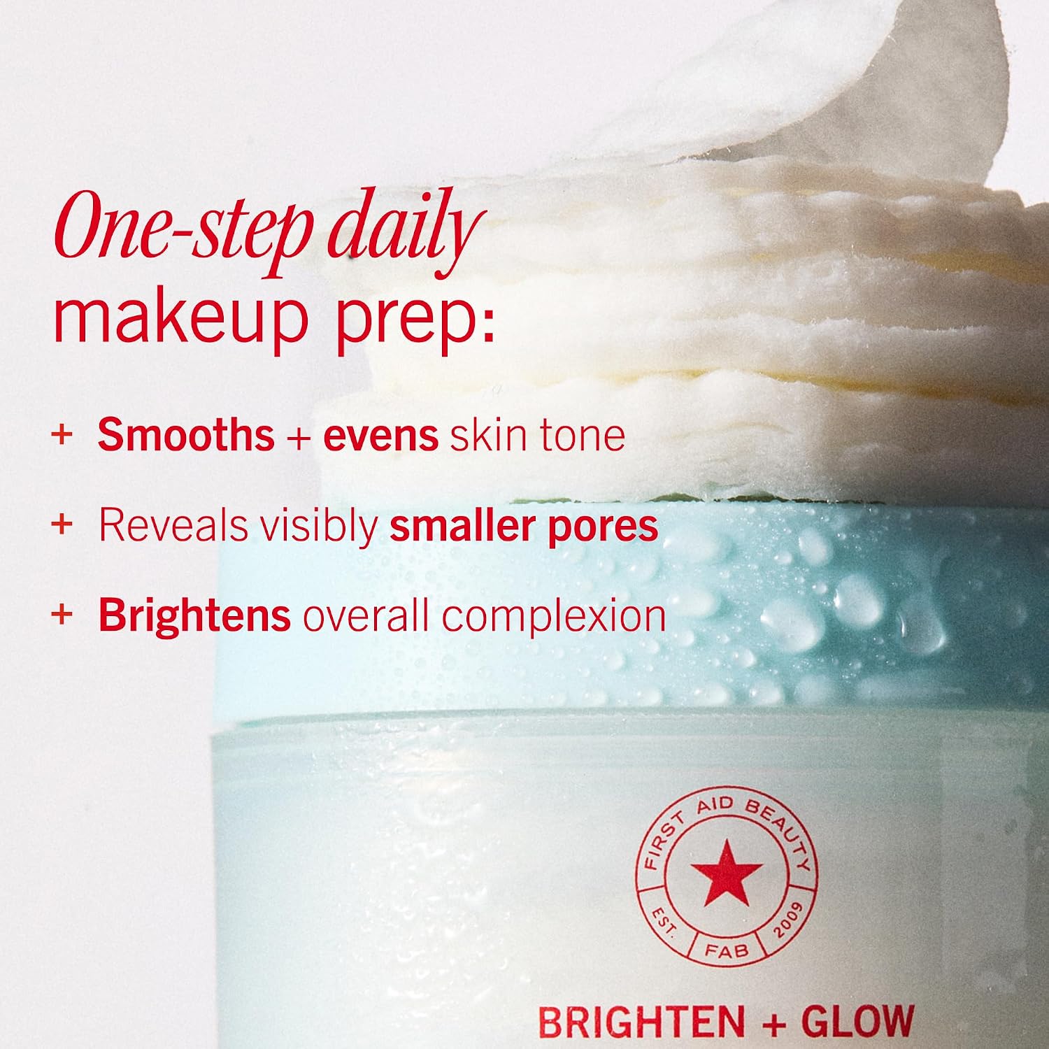 FIRST AID BEAUTY BRIGHTEN BRILLO GLOW FACIAL RADIANCE PADS, DUAL-SIDED AHA EXFOLIATING PADS CON GLYCOLIC LACTIC ACIDS, DAILY - 4
