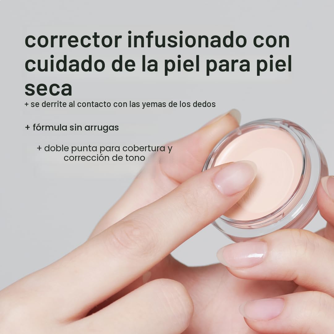BRILLO GLOW CORRECTOR NO SECO LIGHT ROSYSALMON, CORRECTOR DEBAJO DE LOS OJOS, MAQUILLAJE COREANO 0.4 OZ - 6