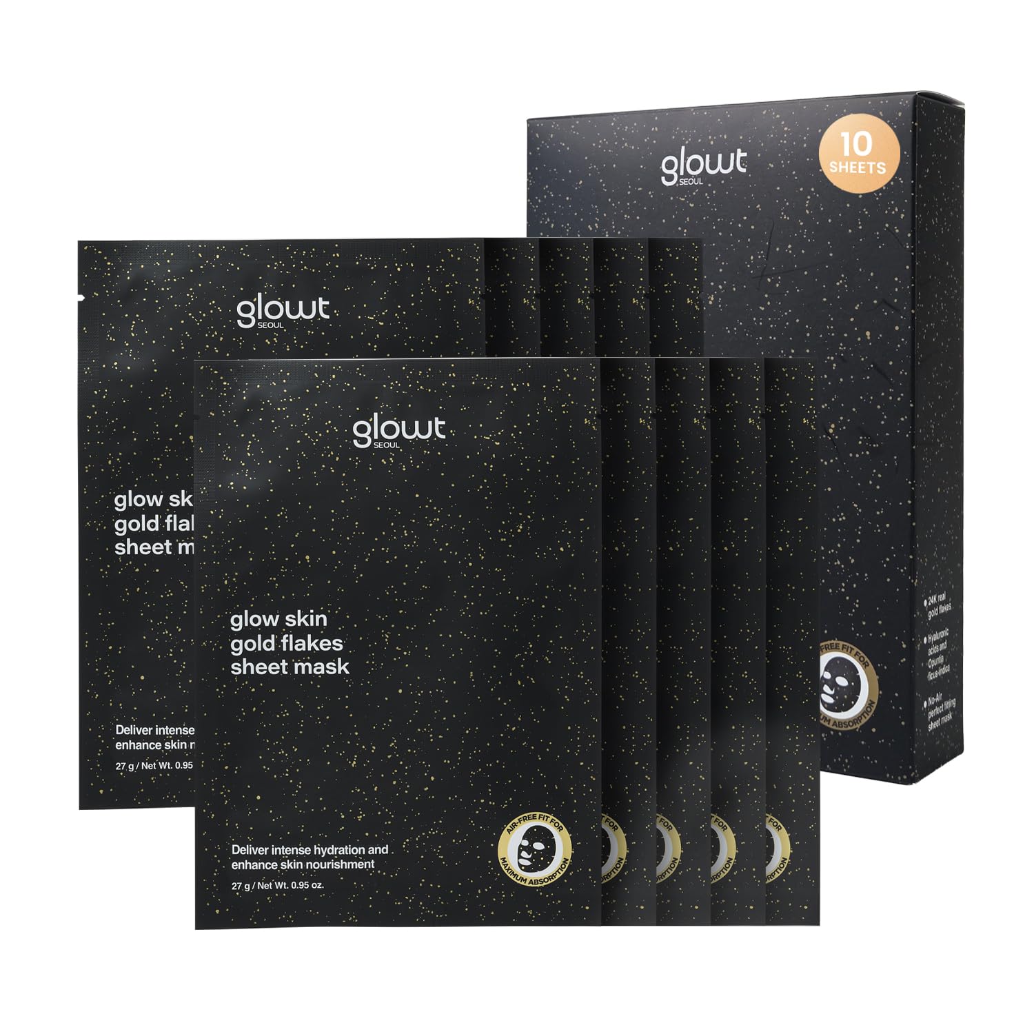 BRILLO GLOW SKIN - MÁSCARA DE HOJUELAS DE ORO DE 24 QUILATES DESBLOQUEA TU PIEL DE CRISTAL REGORDETA Y HÚMEDA AL INSTANTE - 1