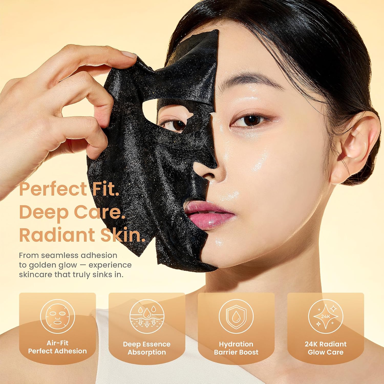 BRILLO GLOW SKIN - MÁSCARA DE HOJUELAS DE ORO DE 24 QUILATES DESBLOQUEA TU PIEL DE CRISTAL REGORDETA Y HÚMEDA AL INSTANTE - 2